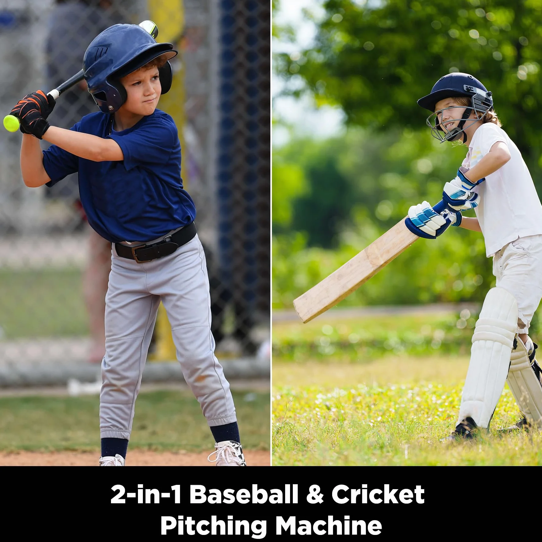 Furlihong 388CBH Macchina 2 in 1 per Cricket e Baseball per Principianti – Lanciatrice Leggera e Portatile con 3 modalità di Lancio, Funziona con Power Bank o Batteria