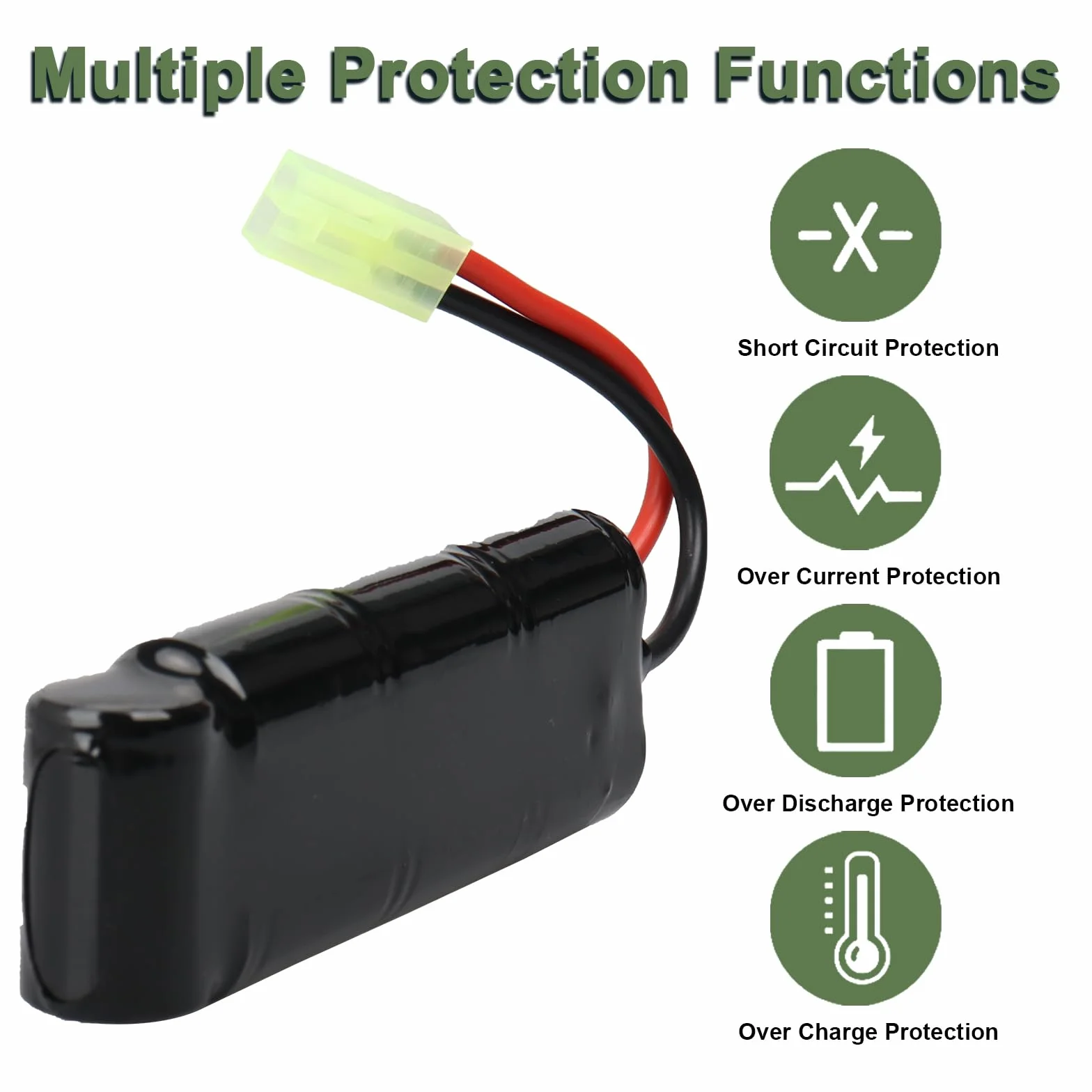 Batteria ricaricabile Airsoft 8.4V 1600mAh NiMH 7S per MP5 Scar M249
