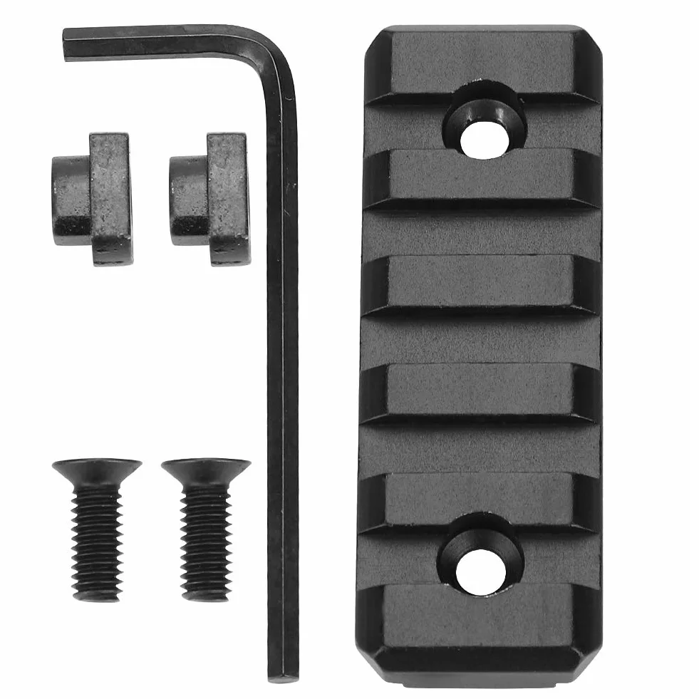 Slitte da Softair Rail Picatinny Alluminio 5 Slot Kit con Viti Dadi a T Chiave Esagonale