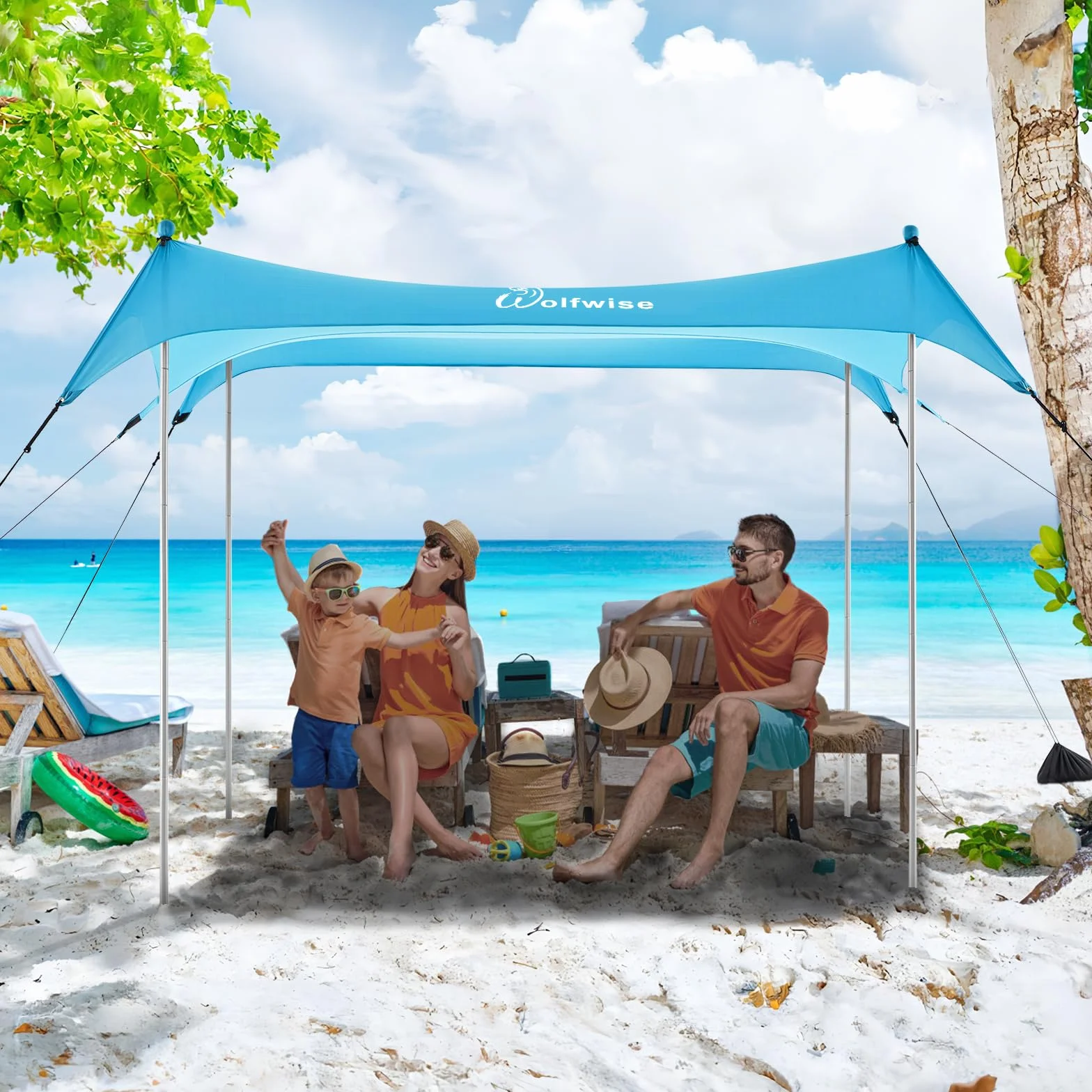 WolfWise Tenda da Spiaggia con Protezione Solare UPF50+