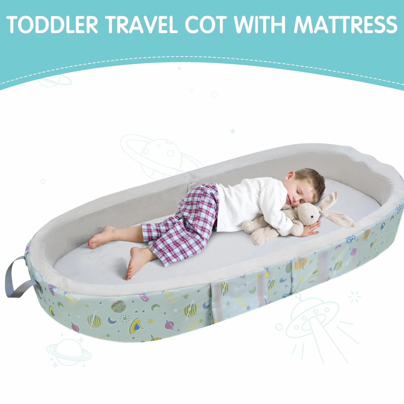 Letto da viaggio portatile e impermeabile per neonati bambini con materasso e lenzuolo lavabile