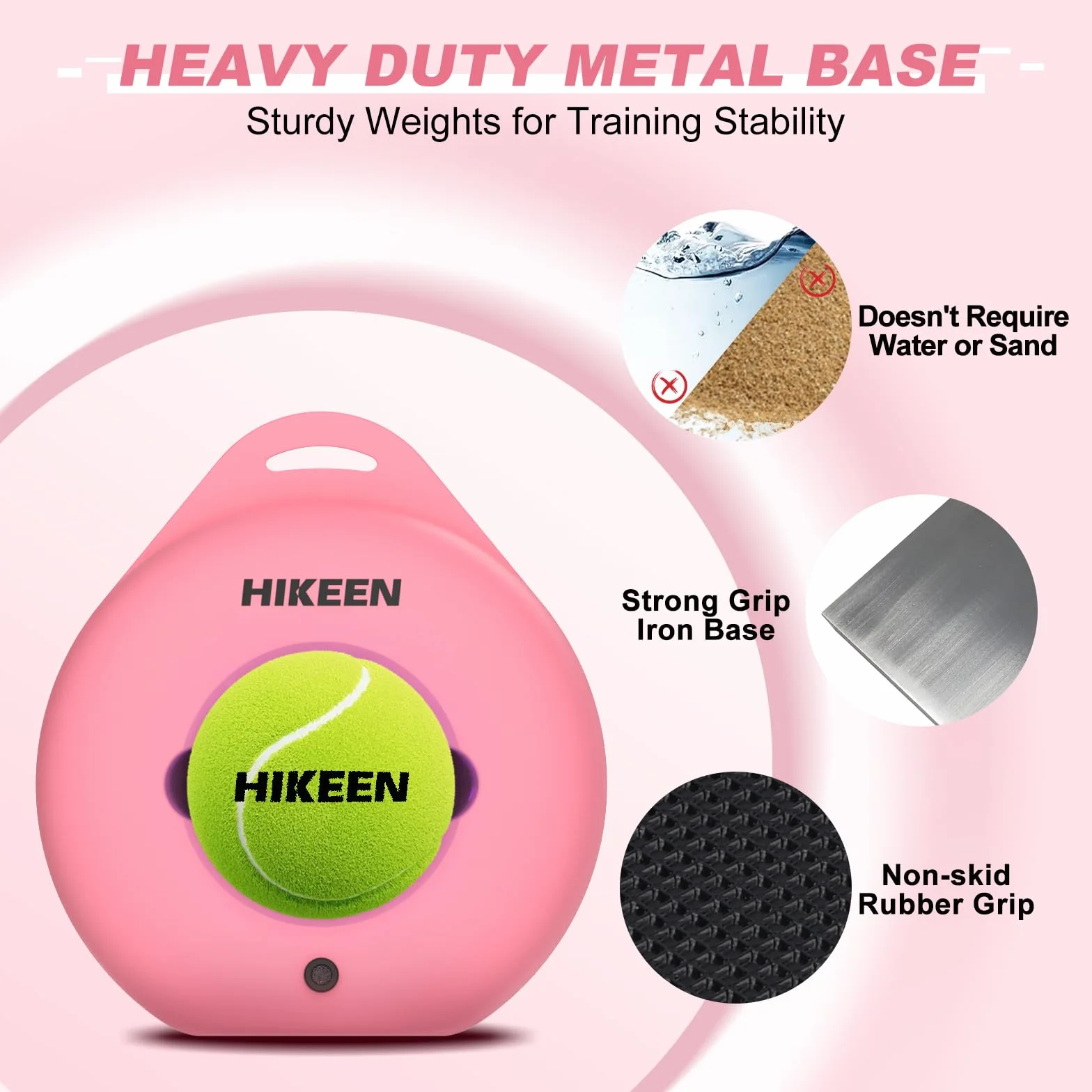 BOOSTEADY Tennistrainer mit Metallbasis und unendlichem Rückprall, für Erwachsene, Kinder und Anfänger