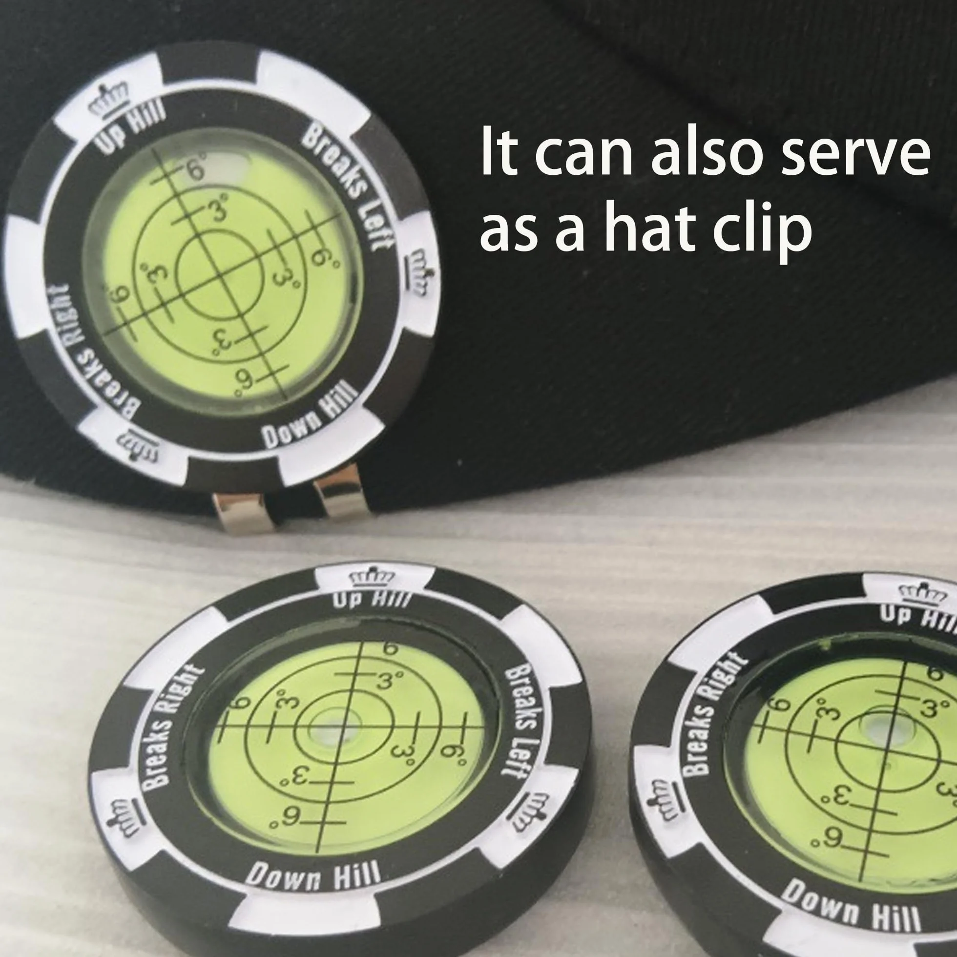 Golf Reader Horizontal Ball Marker z Poziomnicą, Precyzyjny Czytnik Zieleni, Klips na Czapkę