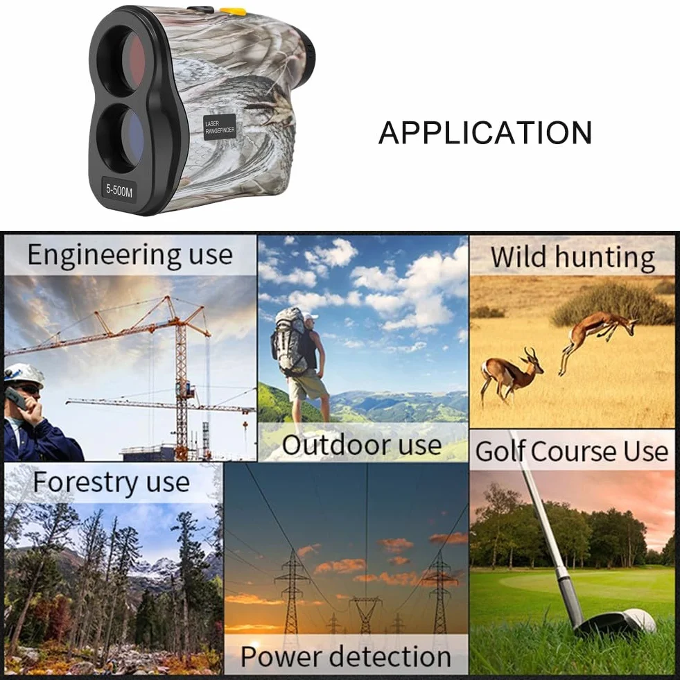 Telemetro da per golf da 500 m, telemetro da caccia 6X, telemetro digitale da per golf-monoculare per misurare la distanza e la caccia con l'arco