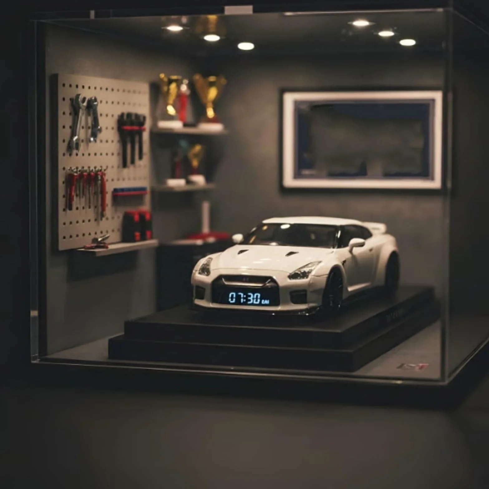 Sveglia Sportiva Hypercar con Display Effetti di Luce Realistici per Casa