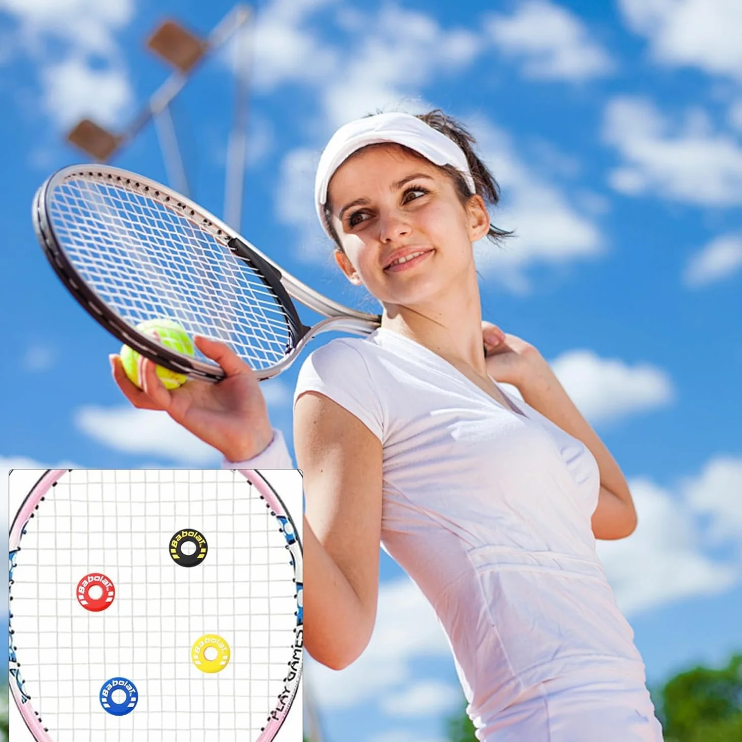 Ammortizzatori in silicone per racchette da tennis Confezione da 8