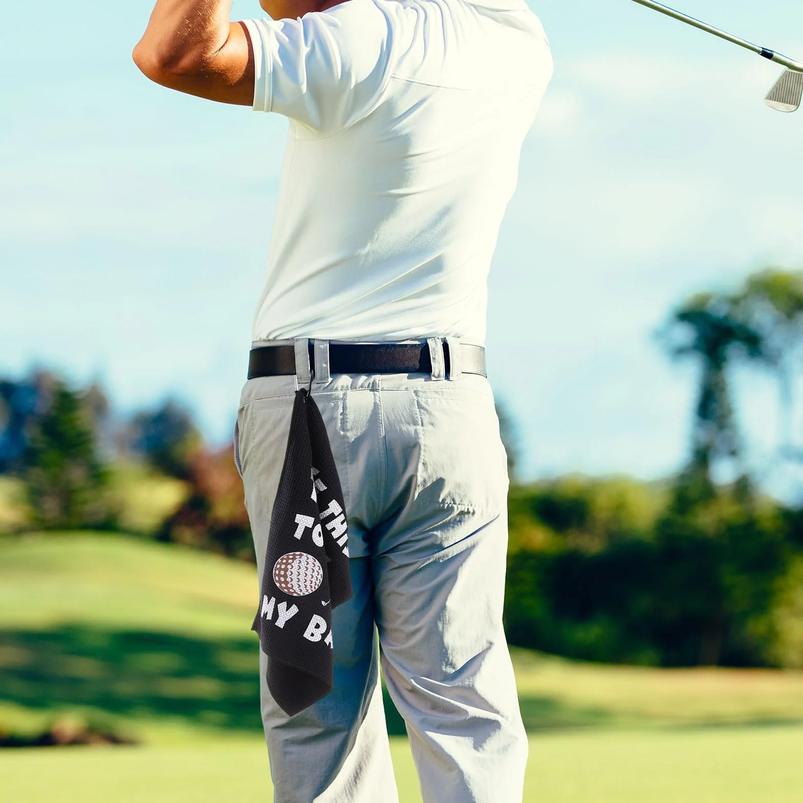 Asciugamano da golf divertente con clip per borsa nero