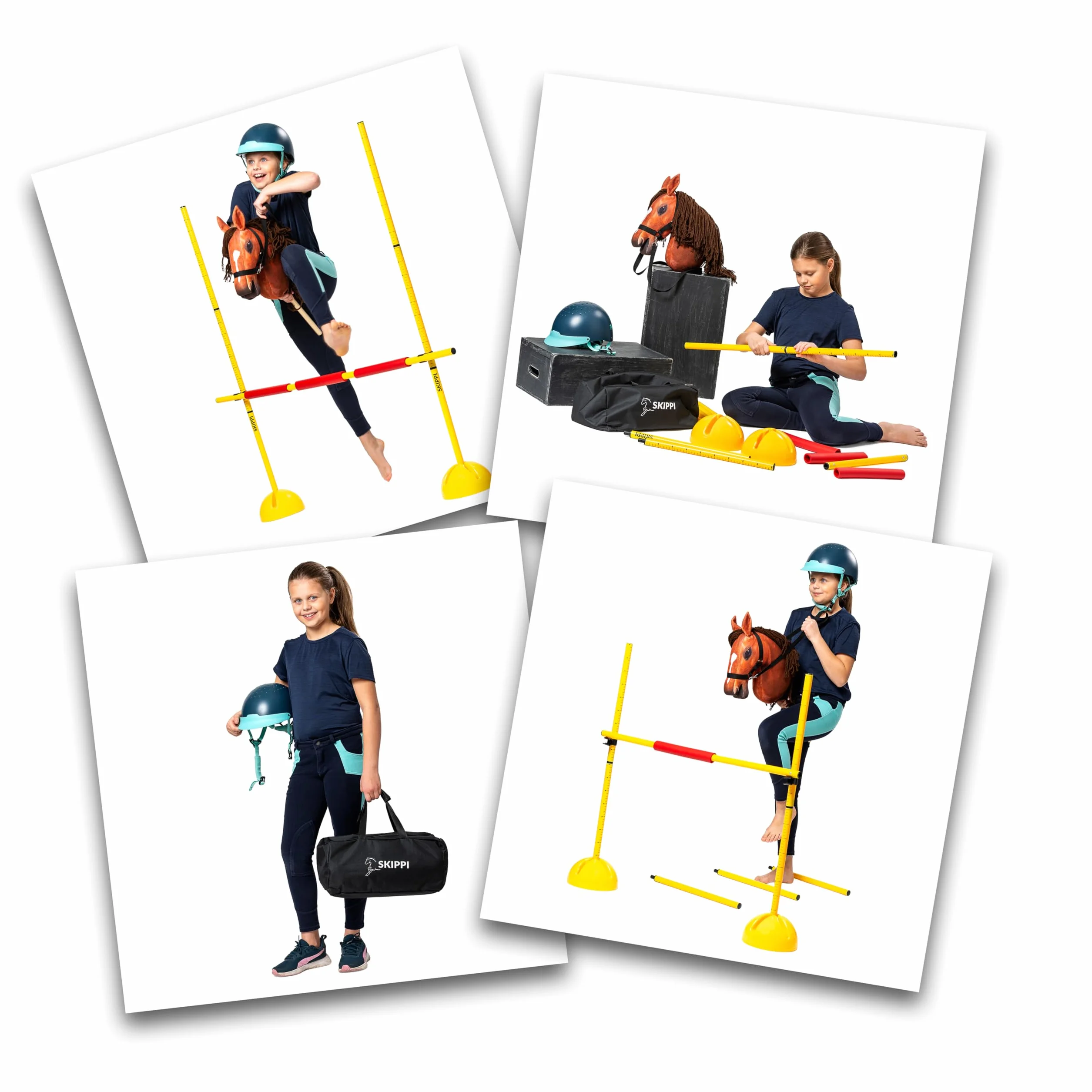 SKIPPI Ostacolo per Hobby Horse 135 cm, Leggero e Portatile con Bastone