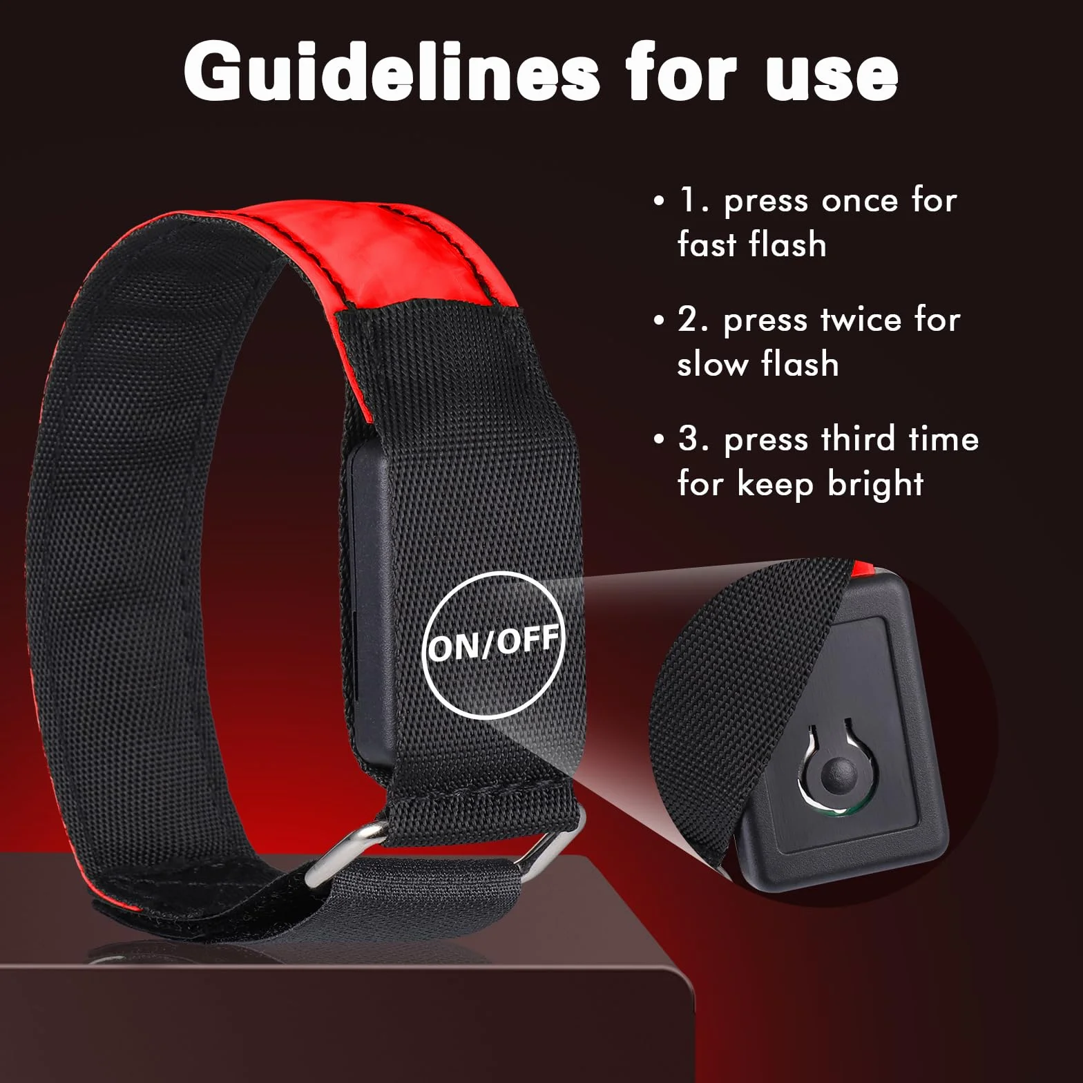 JIZZU LED Bracciale Ricarica USB 2 Pezzi Riflettenti Alta Visibilità Ciclismo Jogging