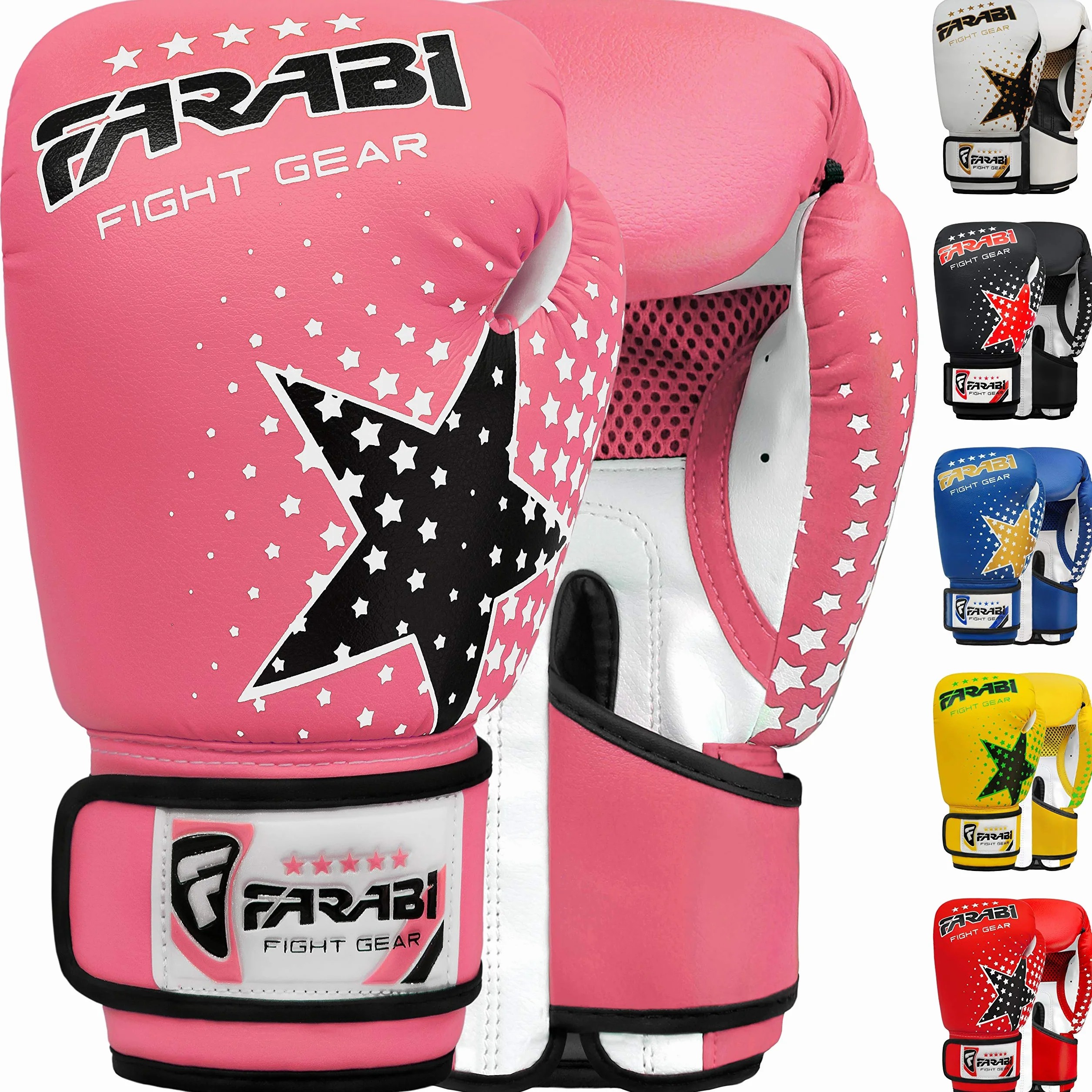 Farabi Sports guantoni boxe bambini 6-oz Youth Junior per MMA Muay Thai sacco da boxe allenamento 5-10 anni