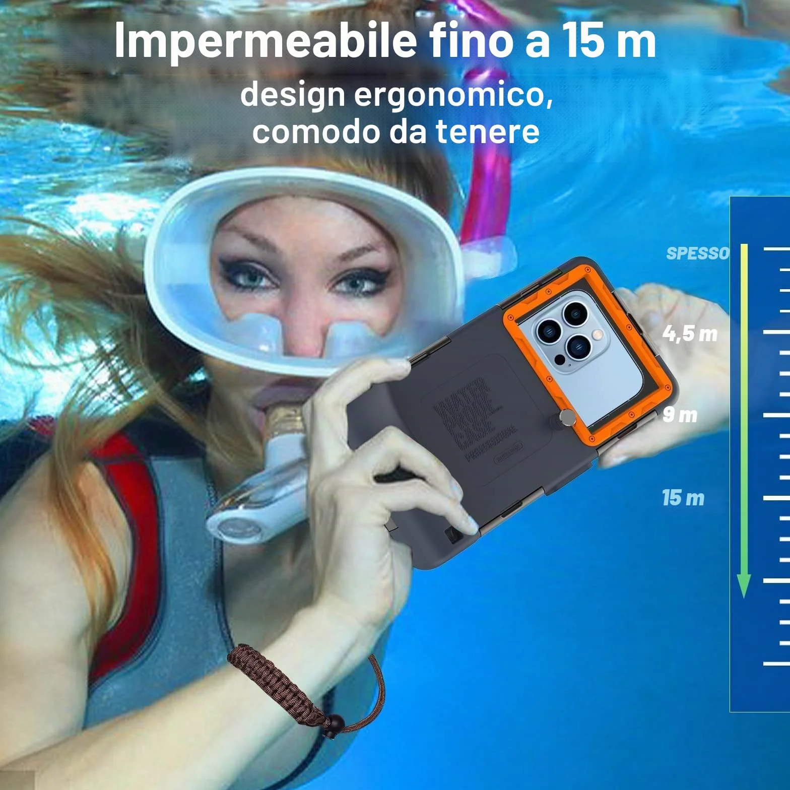Custodia Impermeabile Smartphone per iPhone Samsung Huawei Snorkeling Surf