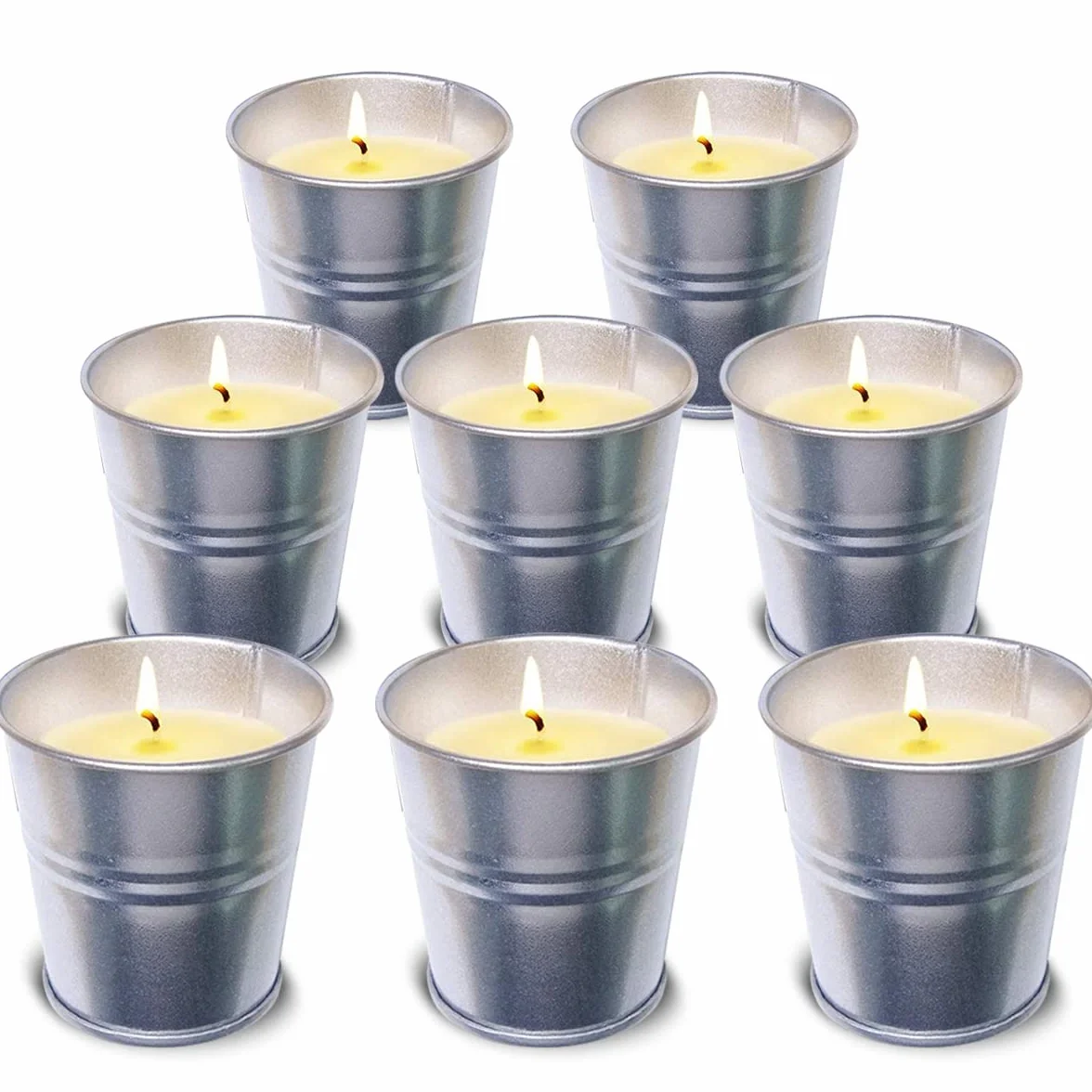 Candele Citronella per Esterno 8 Pezzi 50g Cera di Soia Naturale Giardino