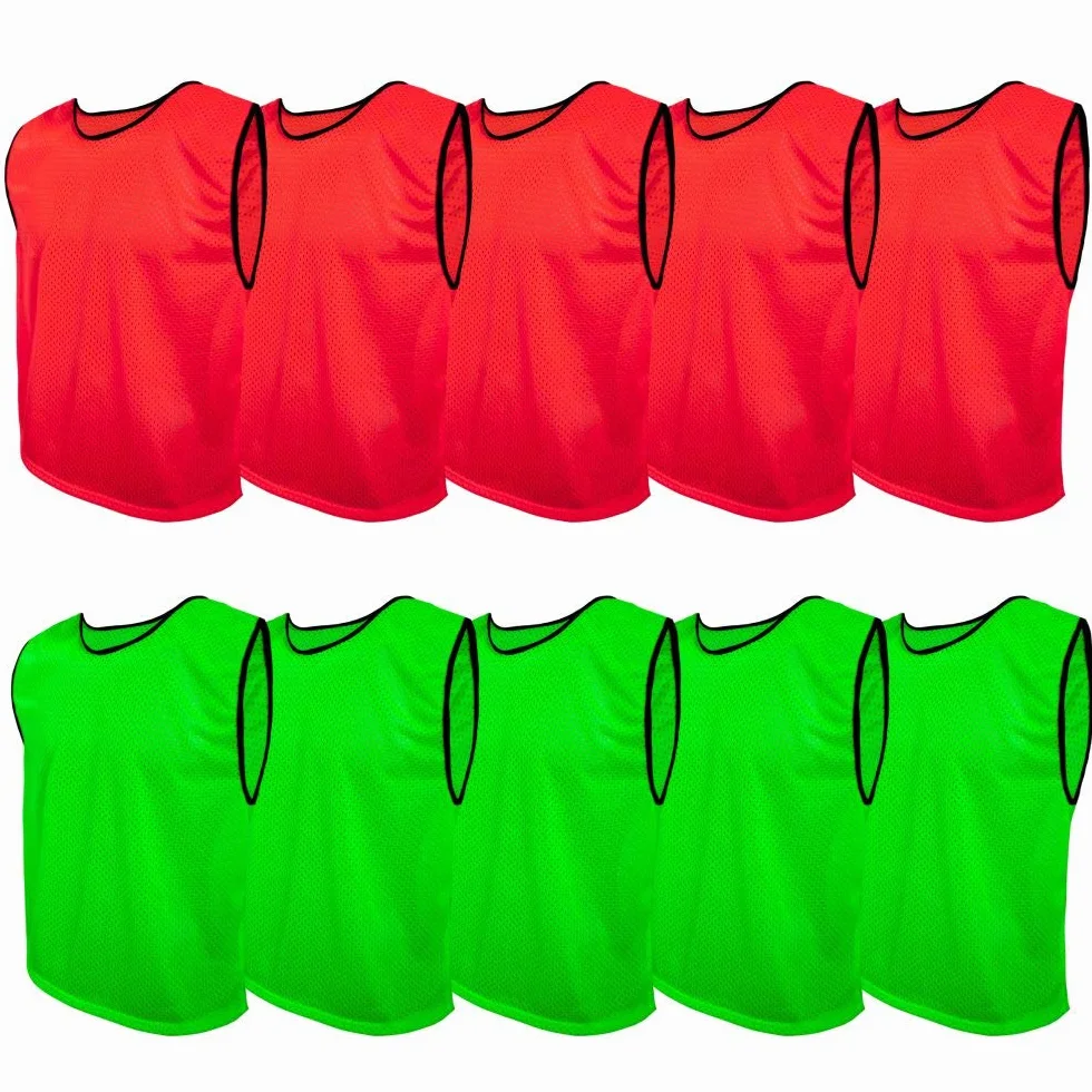 Pettorine da Allenamento Calcio per Bambini, Juniores e Adulti, Gilet Sportivo Universale XS-XXL, 10 Colori