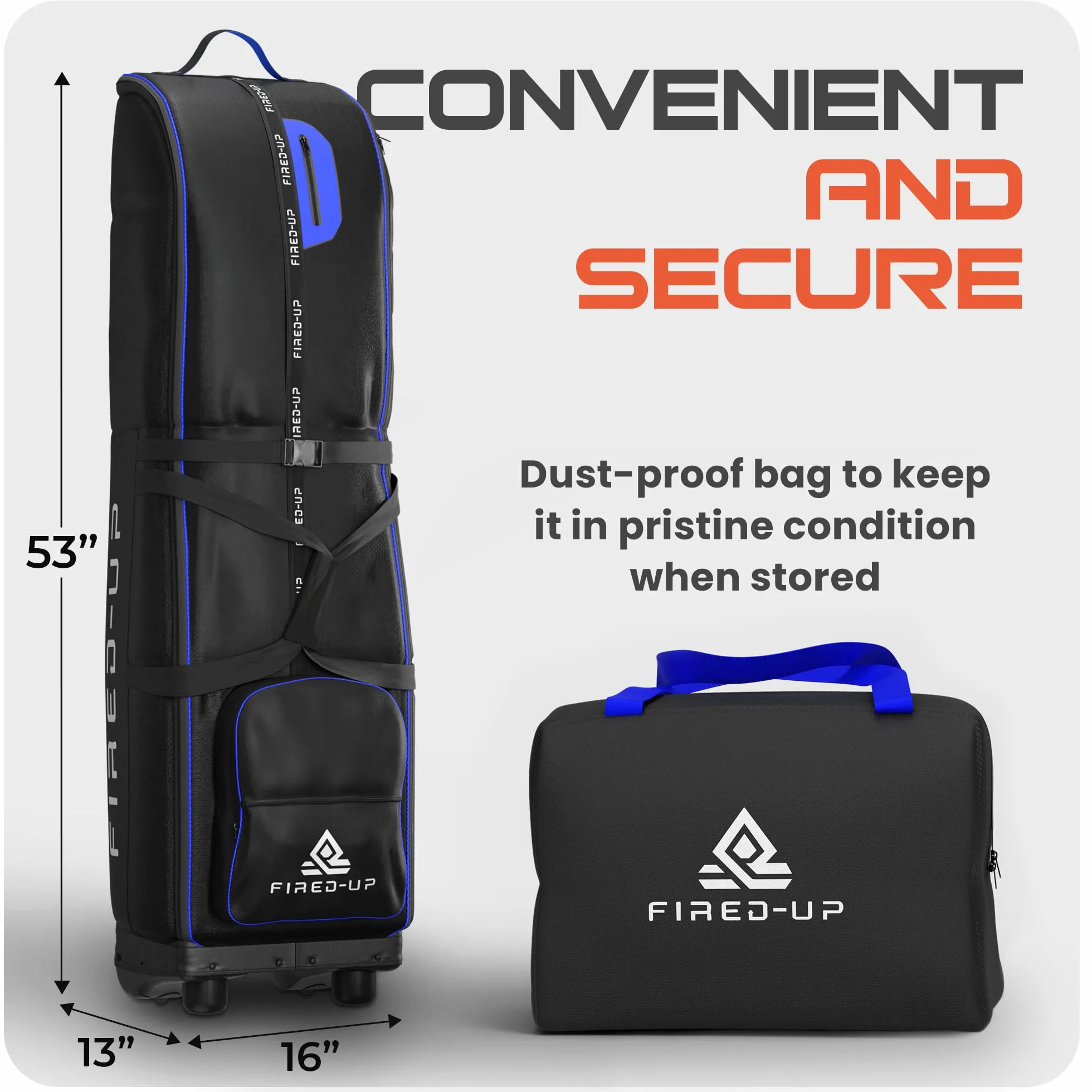 Borsa da viaggio da golf con ruote in nylon 1680D pieghevole per compagnie aeree