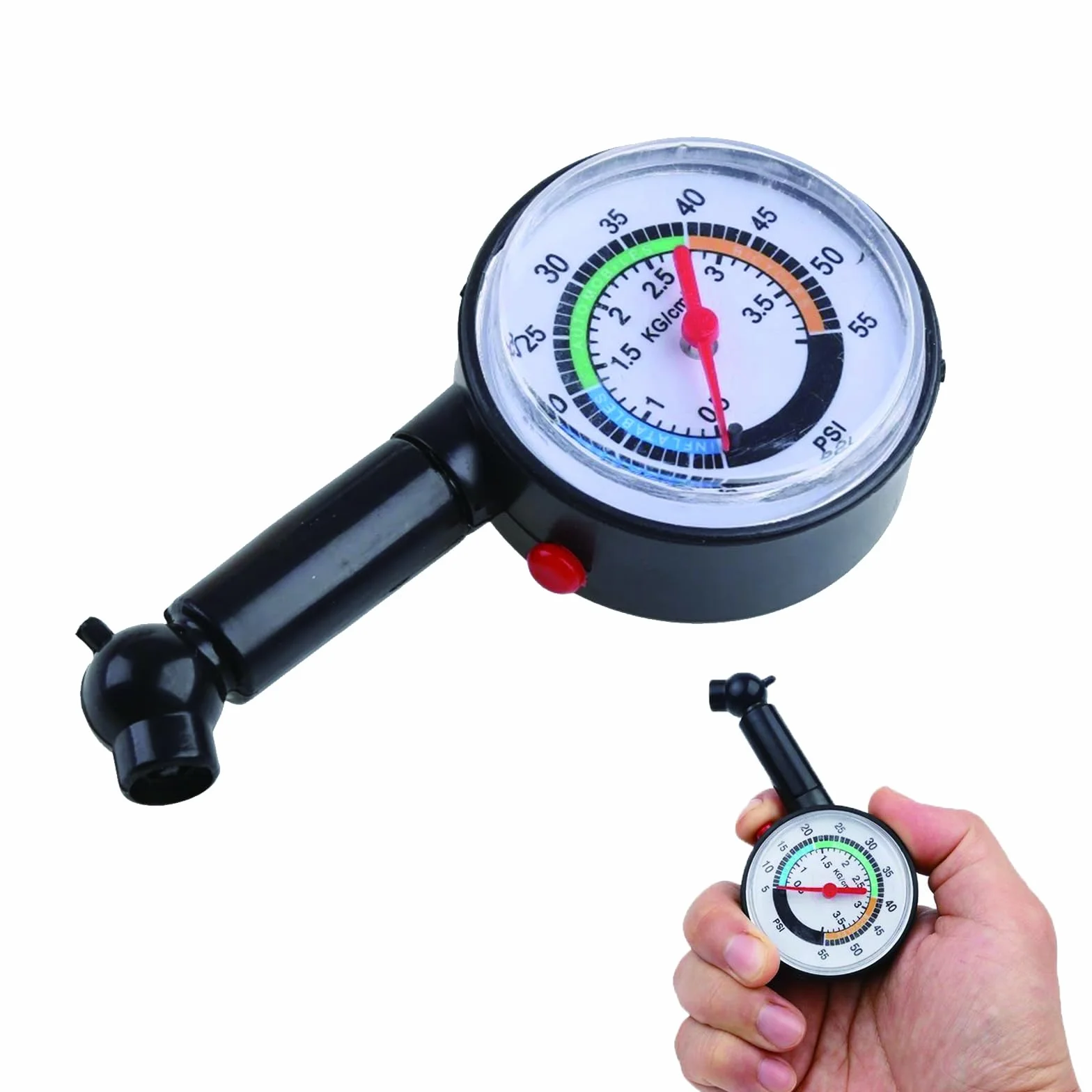 Manometro Pressione Gomme, Manometro Meccanico Professionale per Moto, Rester di pressione per pneumatici, Manometro Digitale Pressione, per Auto Moto Biciclette, Plastica