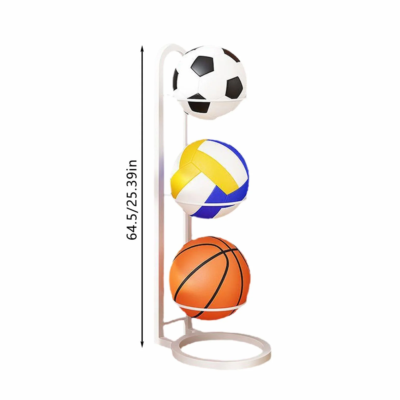Generico Rastrelliera da Basket Porta Palloni Scaffale Stoccaggio Attrezzature Sportive Verticale