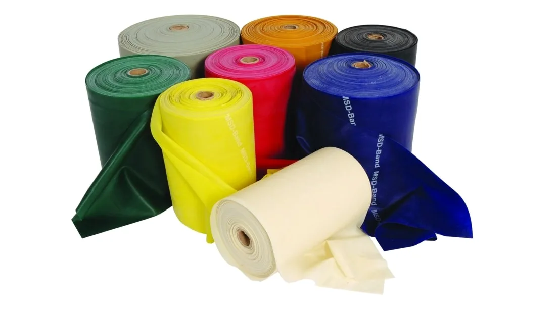Fascia Elastica in Lattice Physio Latex Band Altezza cm. 12,7 x mt. 45 - Blu- Livello di Resistenza : Forte