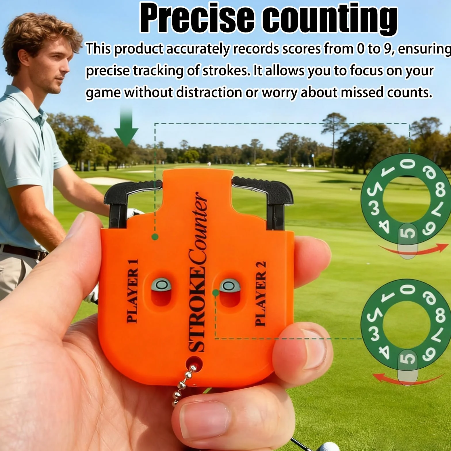 YNR Contatore di Punteggio Golf Contatori Colpi Segnapunti per Scuola Eventi Sportivi