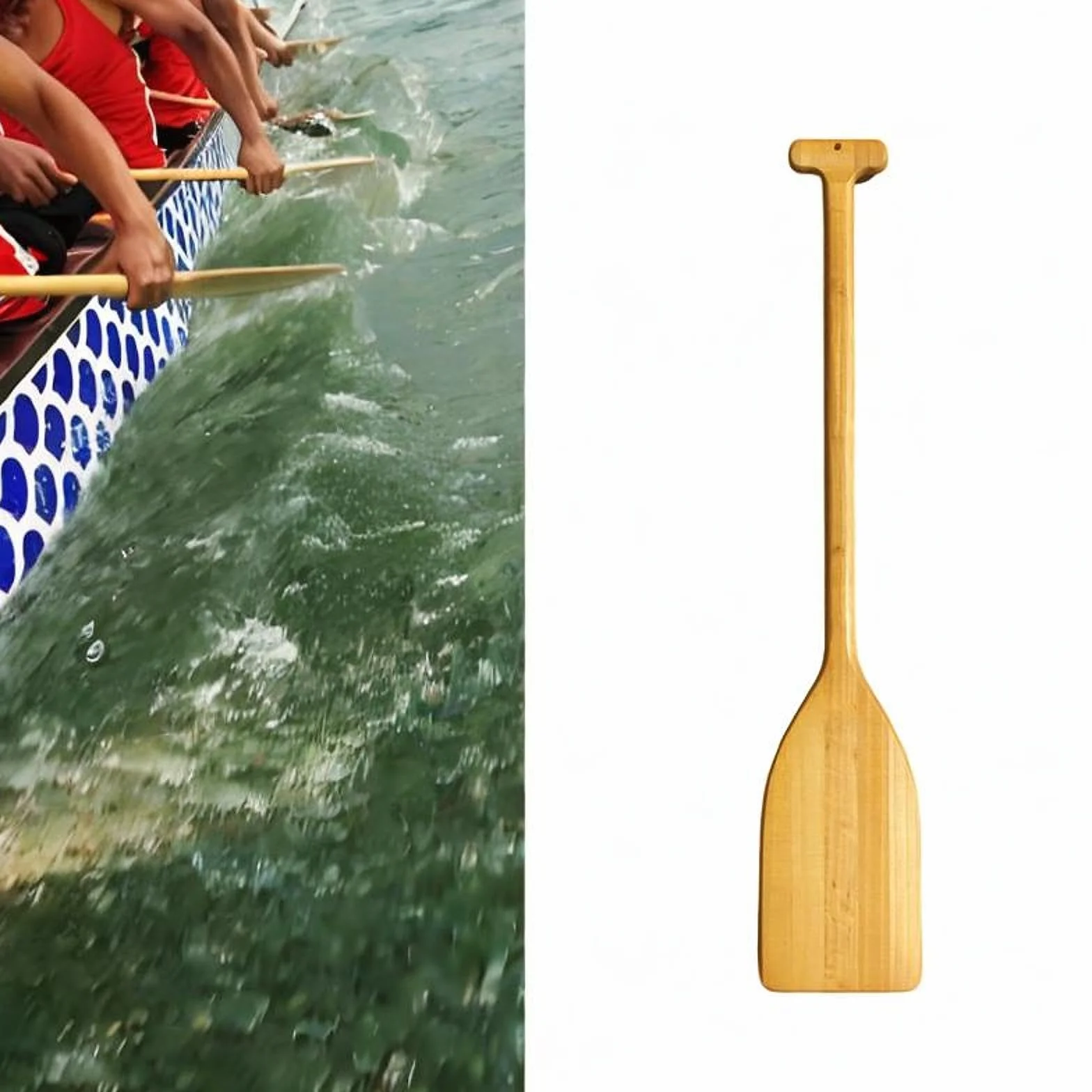 Pagaia in Legno per Barca 90 Cm, Leggera, Robusta, Decorazione Nautica, Remo per Canoa