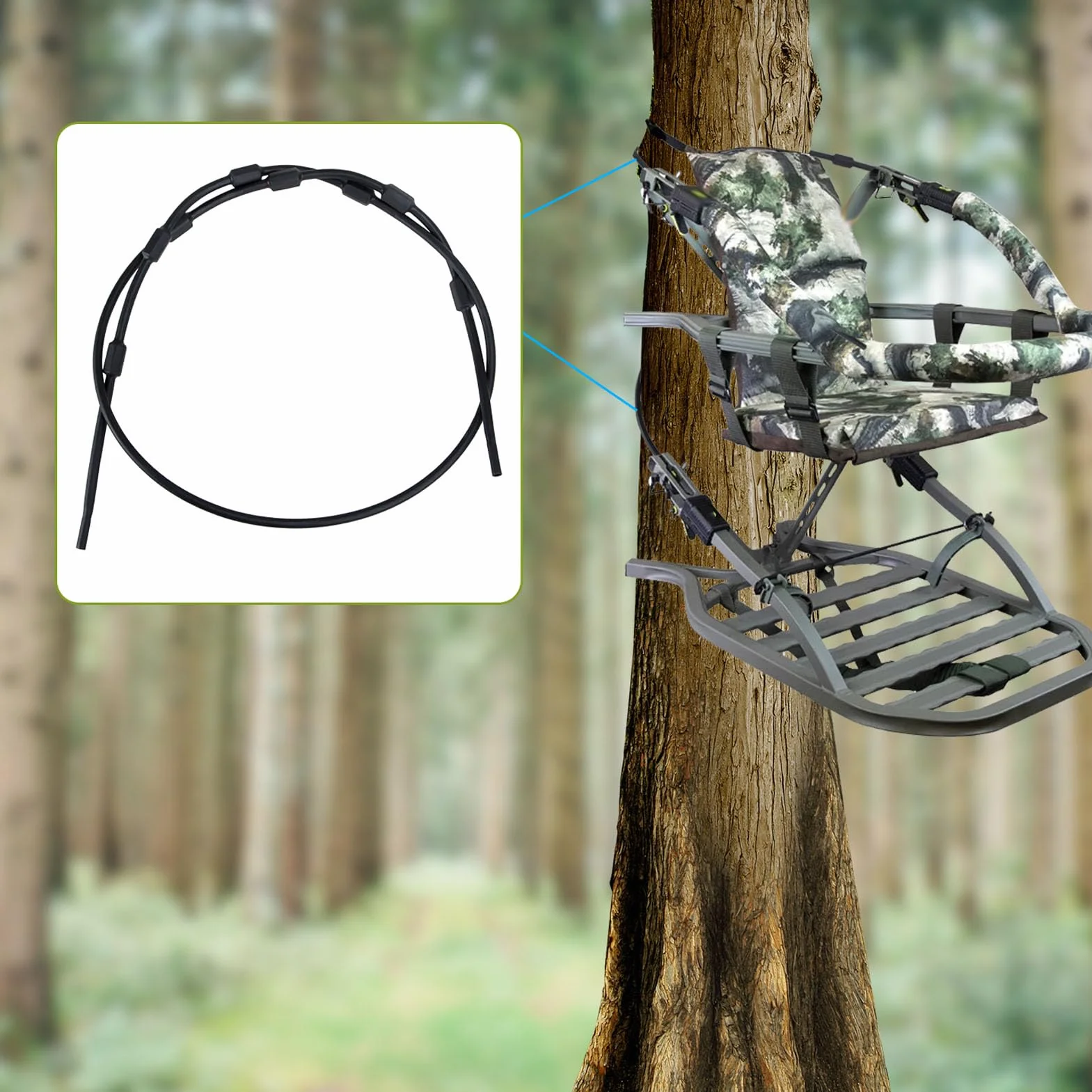 Fdit Cavi Treestand in Acciaio Inossidabile da 65 Pollici per Caccia