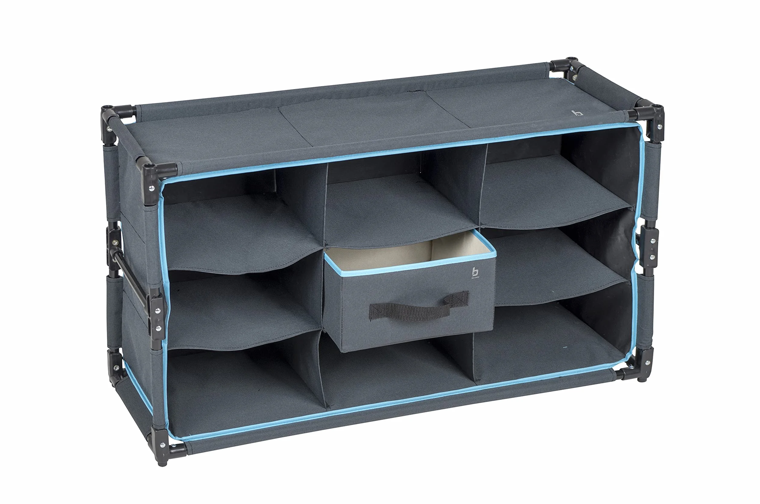 Bo-Camp Armadio Portaoggetti Pieghevole 9 Scomparti Antracite 84x30x51 cm