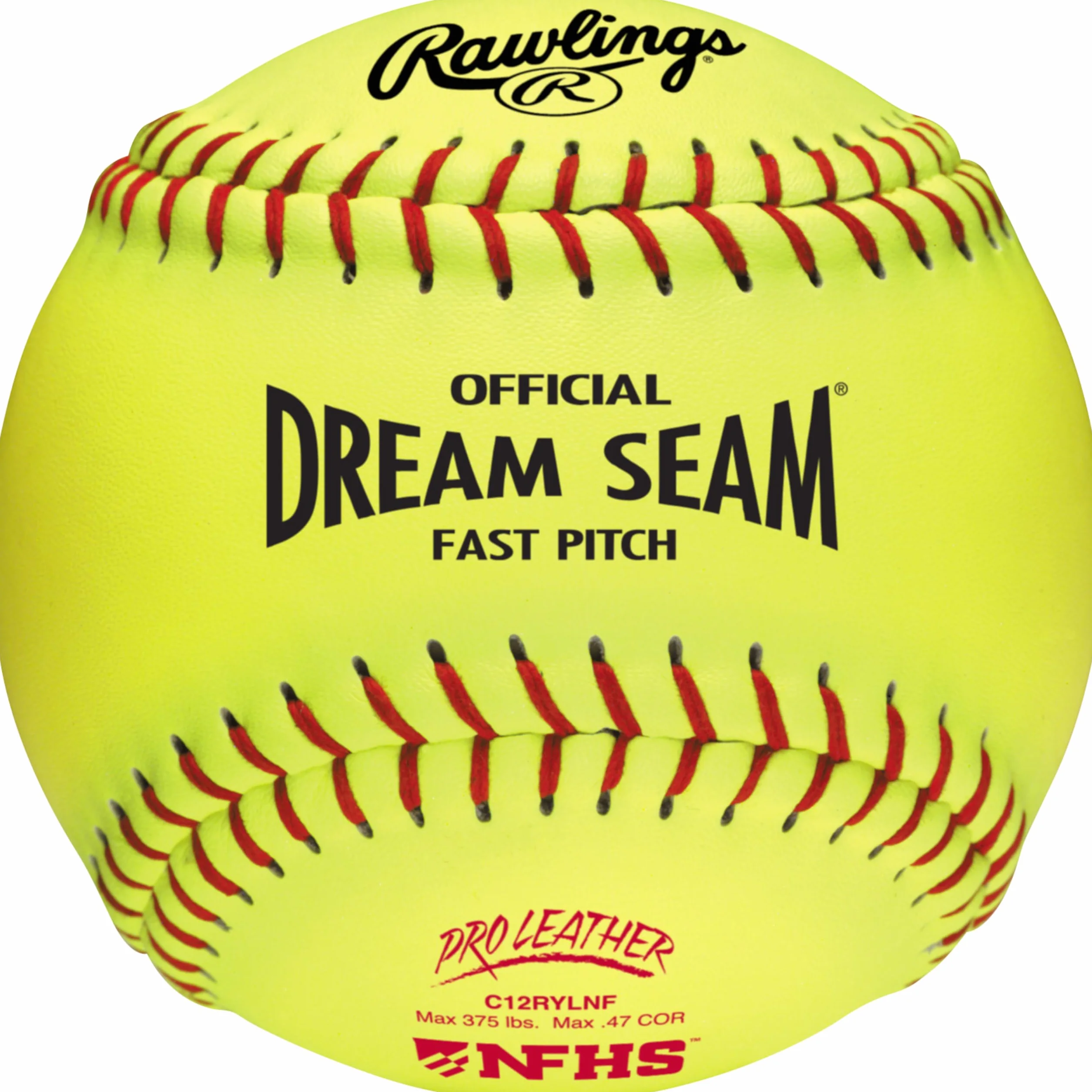 Rawlings Rawlings | Palline da softball ufficiali NFHS Pro Leather Dream Seam Fastpitch | C12RYLNF | 30,5 cm | Diverse opzioni di conteggio
