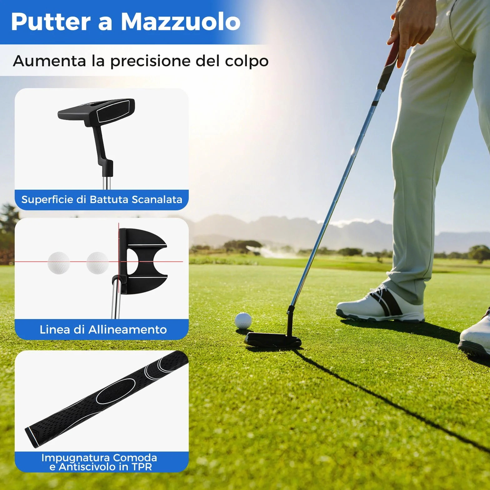 COSTWAY Set Completo Mazze da Golf Uomo Destri 460cc Driver Legno Fairway 3 Ibrido 4 Ferri 6-9 P Putter Borsa