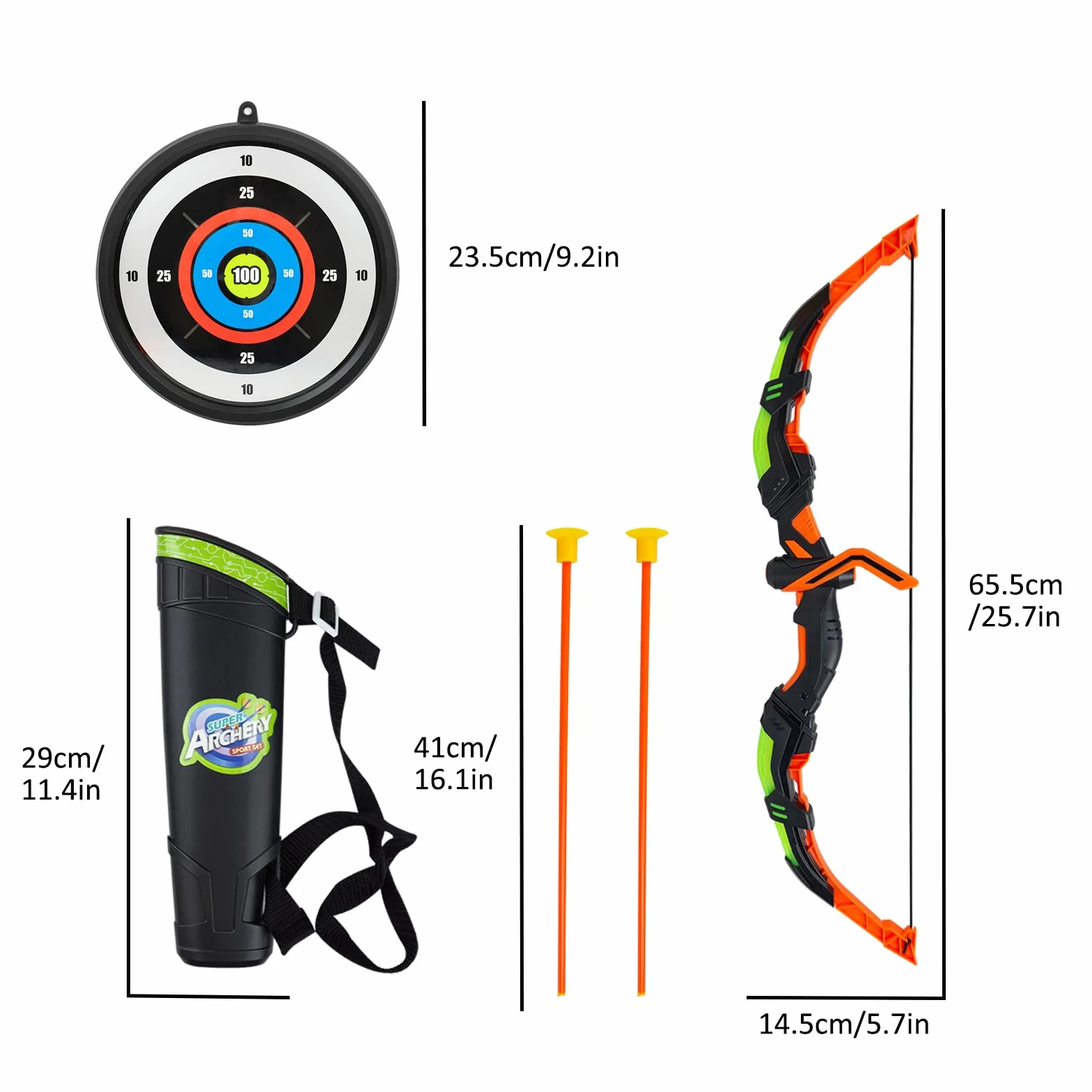 RedCrab Arco e Frecce per Bambini con Luci LED 10 Frecce a Ventosa Bersaglio Gioco 3-8 Anni Ragazzi Ragazza