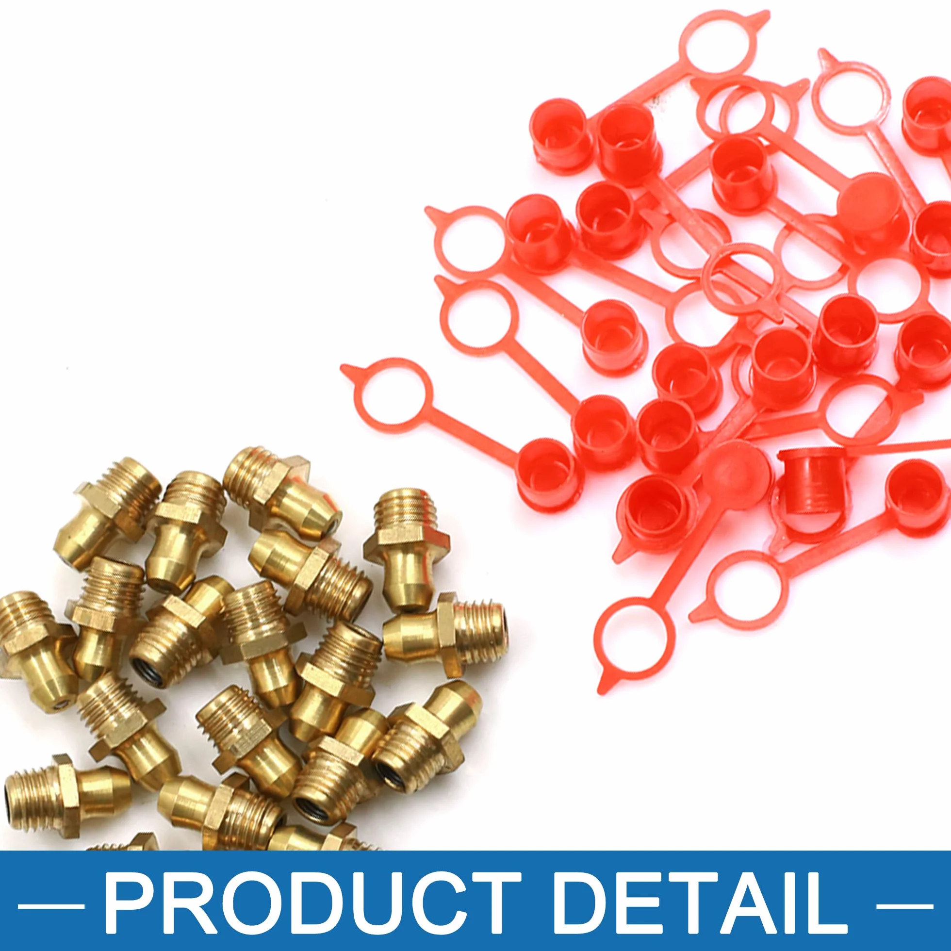 Raccordo Nipplo M8 Dritto Grasso con Cappuccio Polvere Set di 20