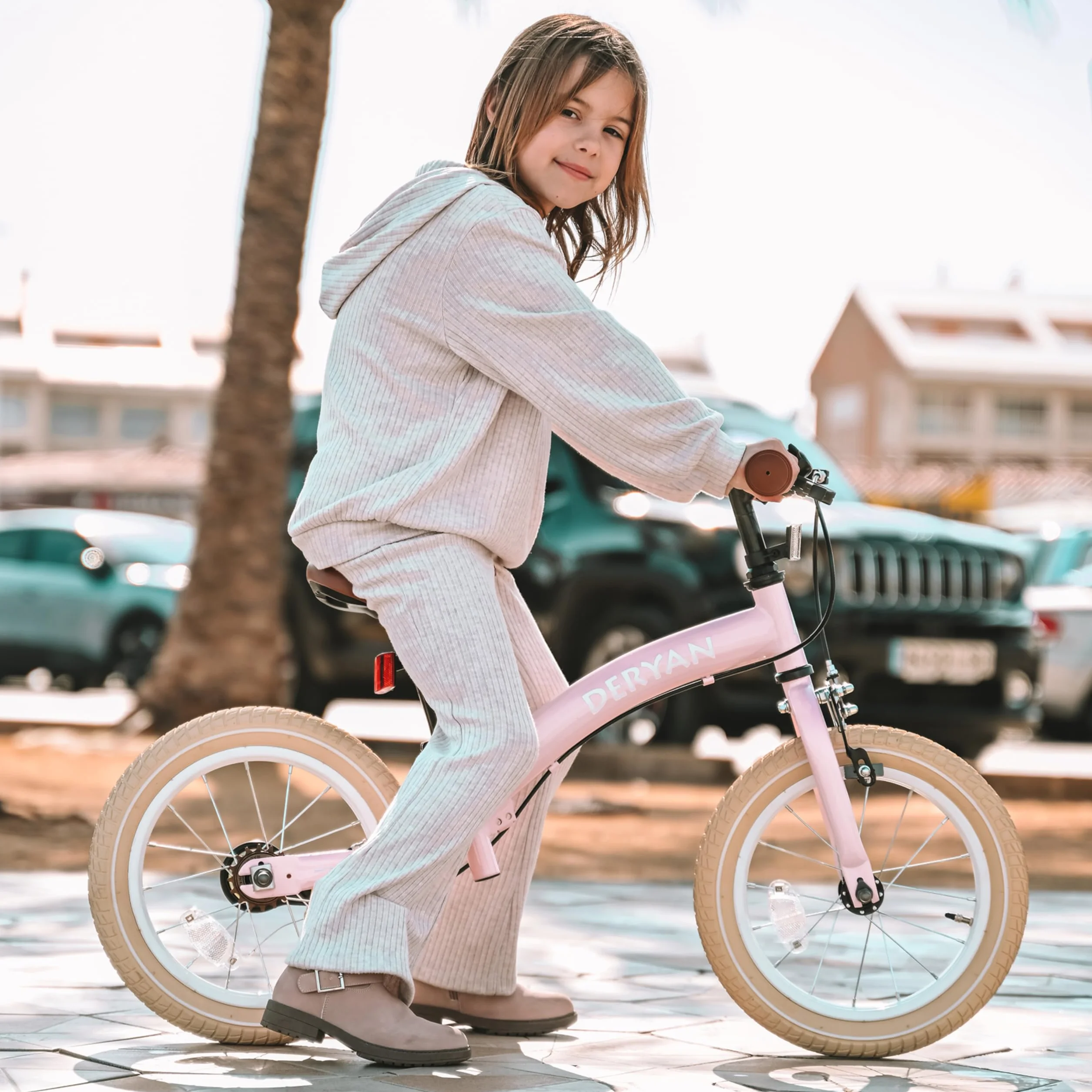 Deryan Bicicletta per Bambini 3 in 1 12 14 16 Pollici con Rotelle e Pneumatici ad Aria