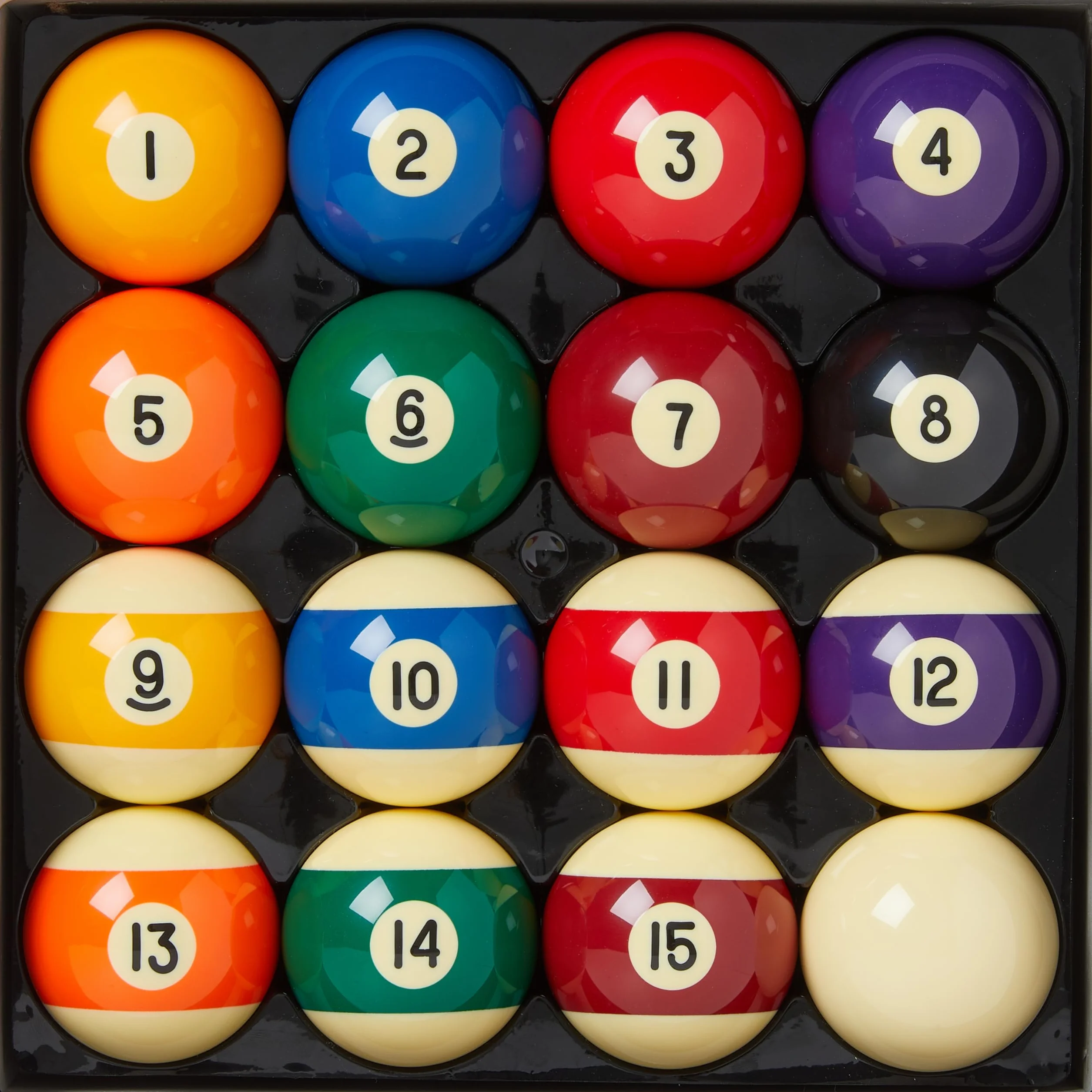 Set da Biliardo PowerGlide con 16 Palline a Pois e Strisce, 4,7 cm, 2 1/4"