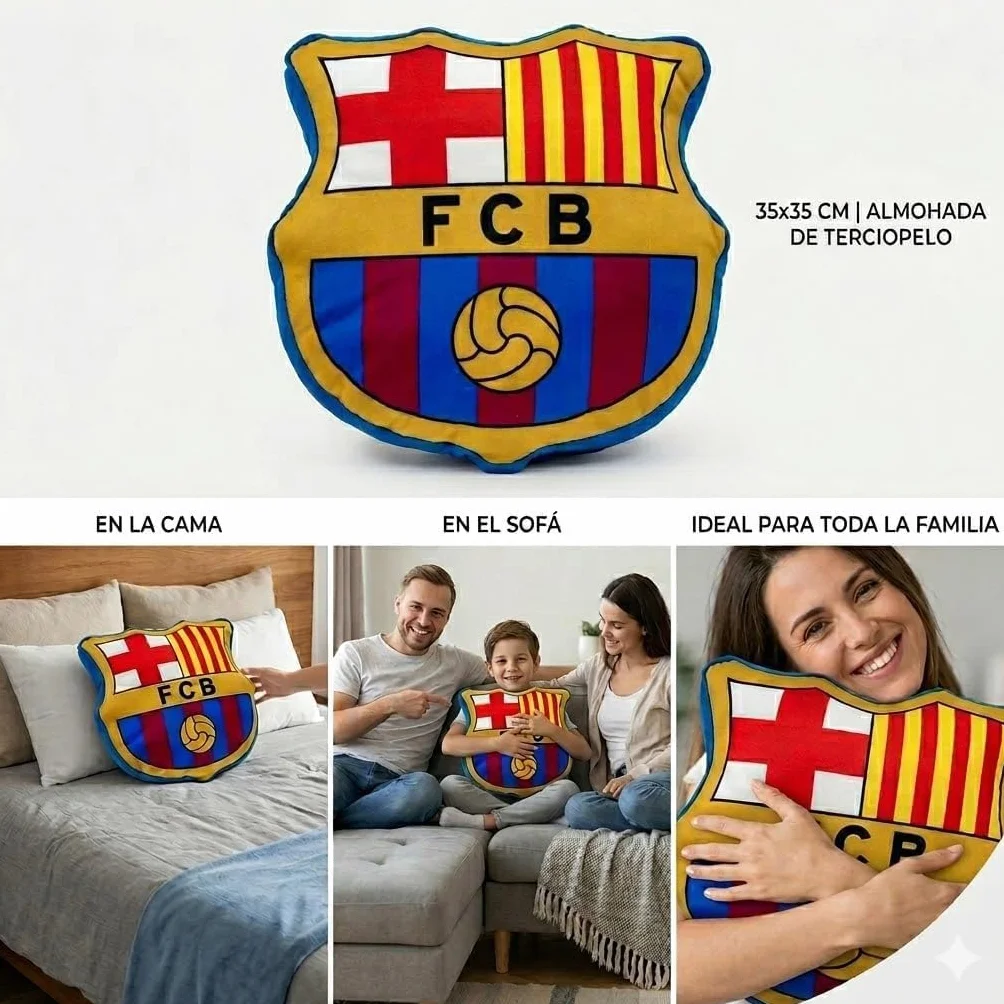 Fc Barcelona Cuscino 100% Poliestere Blu 35 x 35 cm