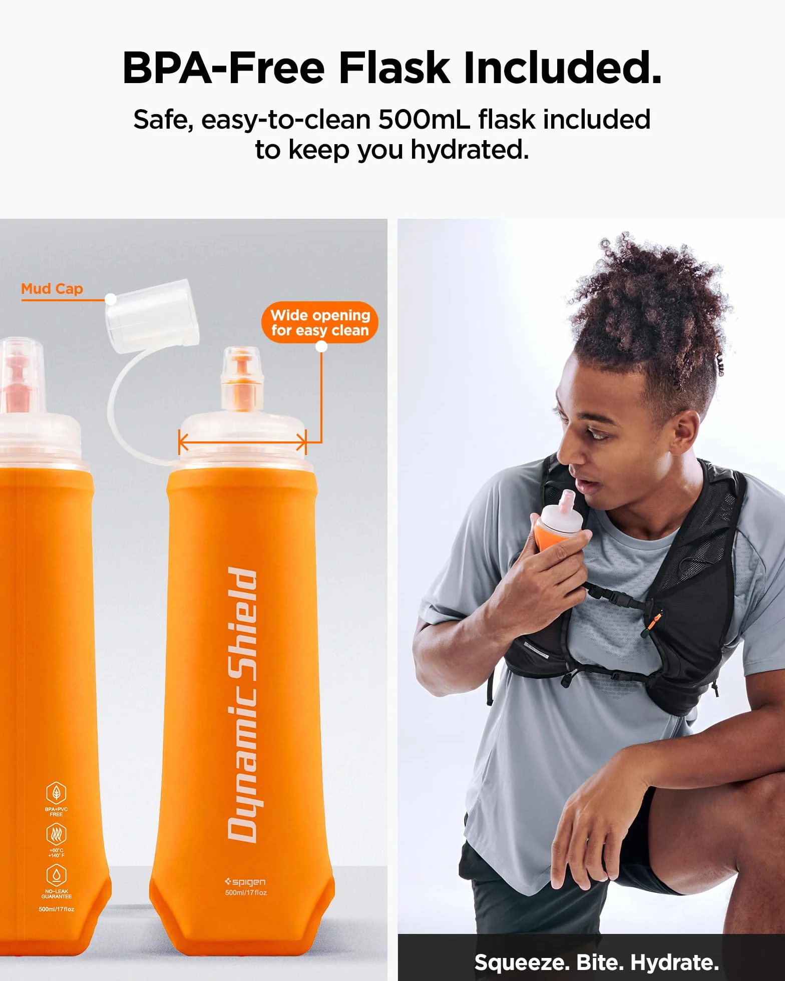Spigen Gilet Running 5L con Flask 500ml, Supporto Smartphone, Vestibilità Regolabile M/L Active Black