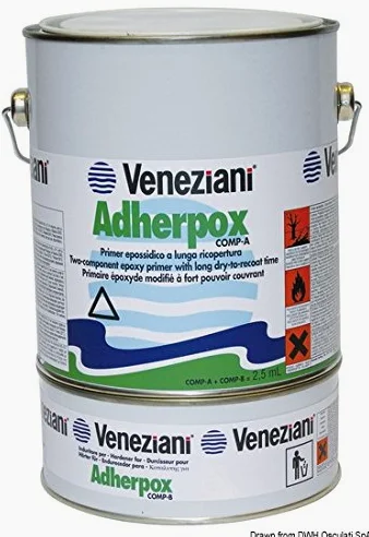 Veneziani Adherpox Primer epossidico bicomponente, colore: Bianco, size: 2,5 lt