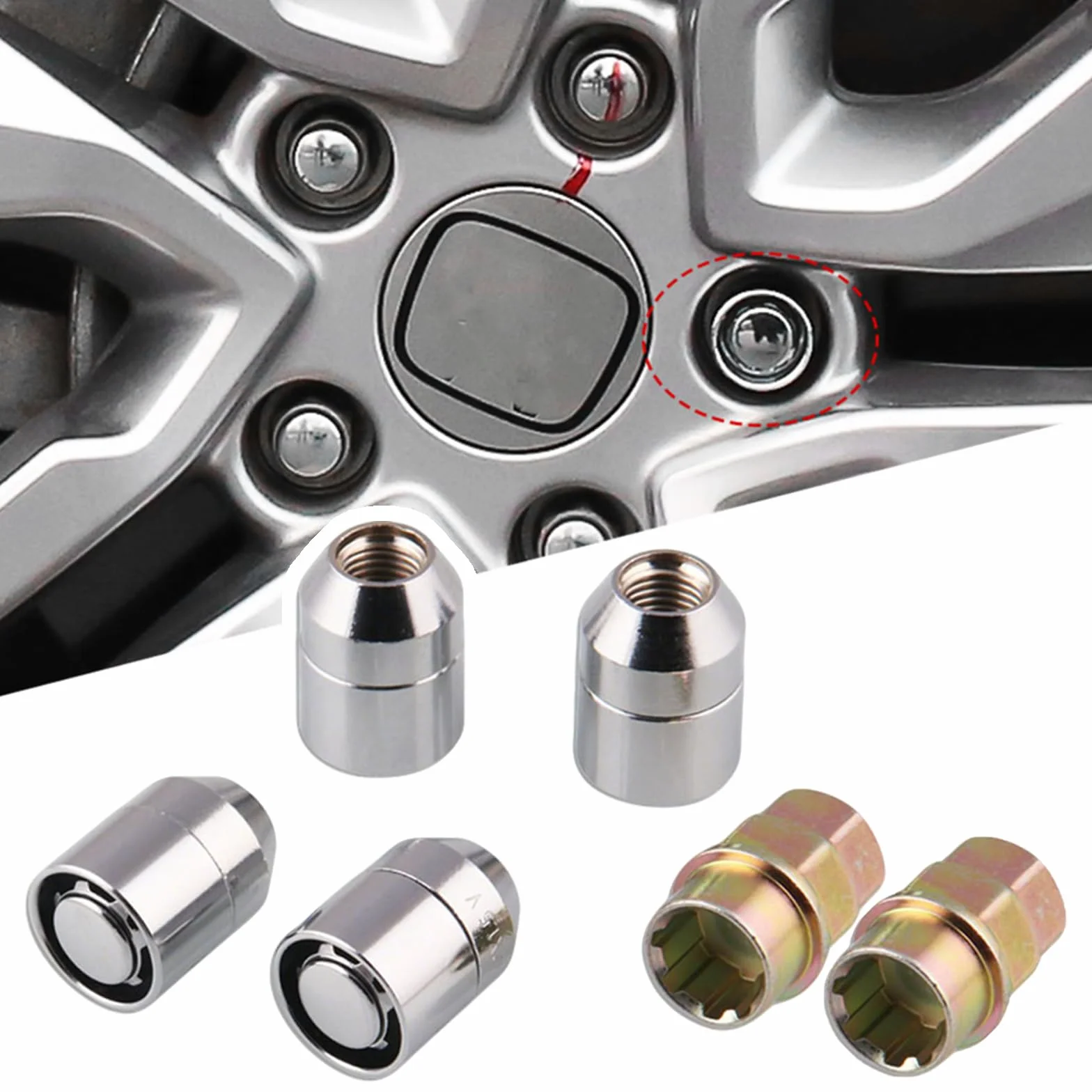 4 Pezzi M12X1,5 Dado Ruota Cap In Lega Di Acciaio Antifurto Serratura Universale Per Auto