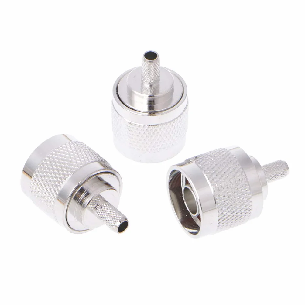 N Spina Maschio Crimpare RG58 RG142 LMR195 RG400 Cavo coassiale Connettore Dritto 10Pcs