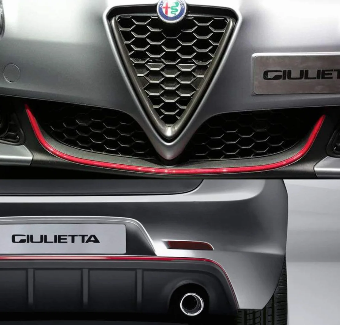 Profilo Rosso Adesivo per DAM Paraurti Full Anteriore + Posteriore Alfa Giulietta