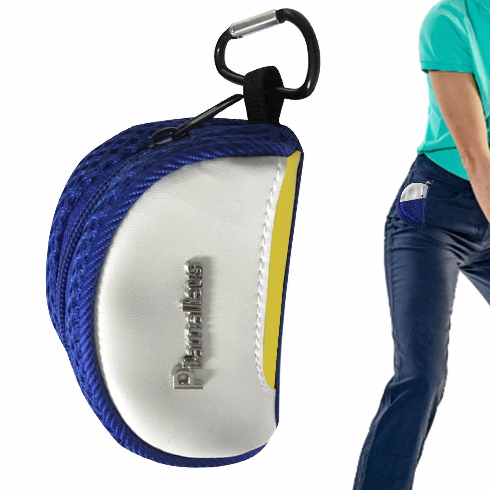 Borsa per Pallina da Golf con Cerniera e Moschettone, Porta t-Shirt Sportivo Tascabile