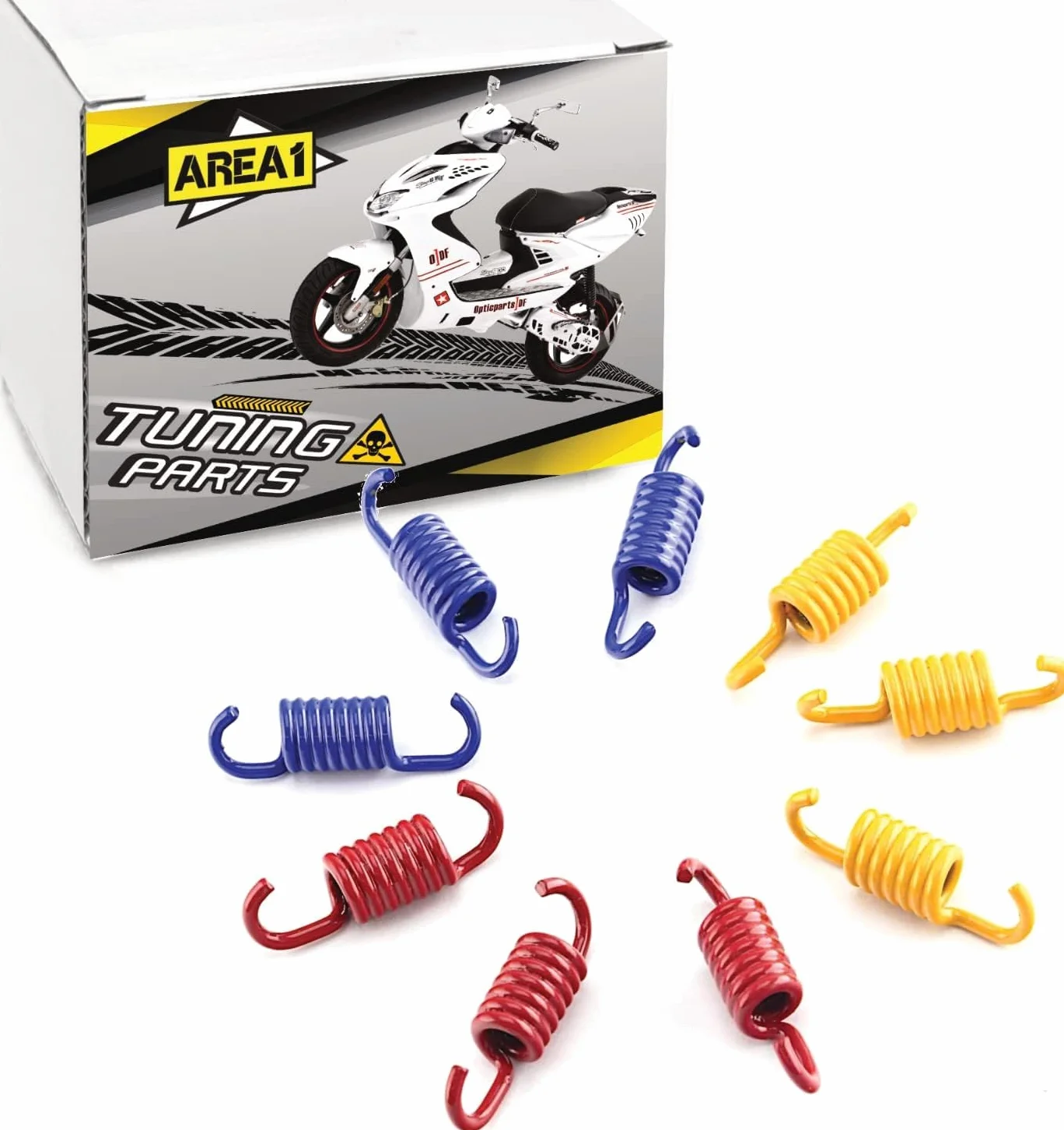 Area1 Kit Molle Frizione Tuning/Set di Taratura per Scooter 50cc con Frizione 107 mm – Compatibile con Speedfight 2/3/4, Jetforce, Runner, TPH, NRG, Zip, GY6, Agility, Aerox, Nitro, Jog, SR 50 R