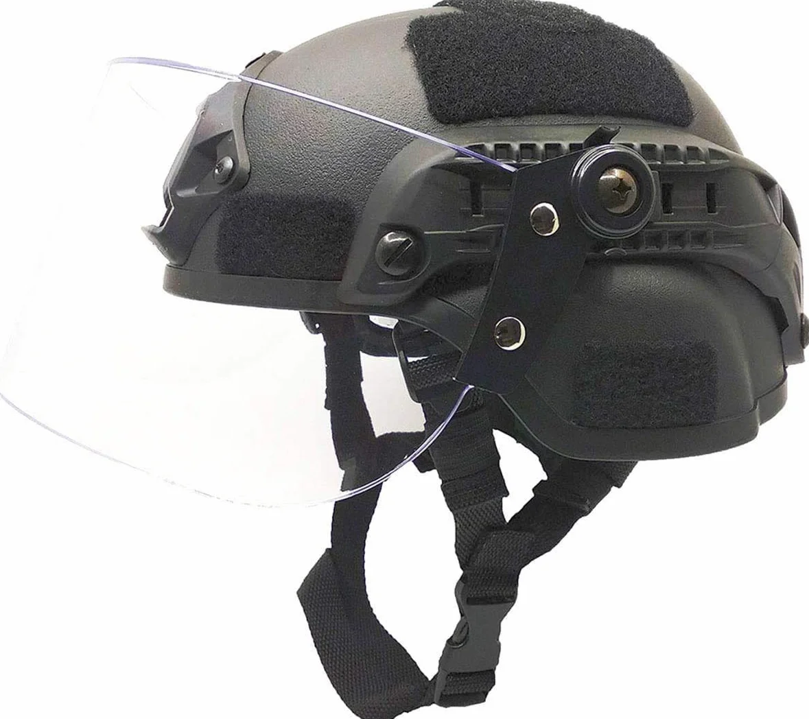 Casco Protettivo Tattico Airsoft Mich 2000 Action Version con Staffa NVG e Maschera Visiera Antivandalo
