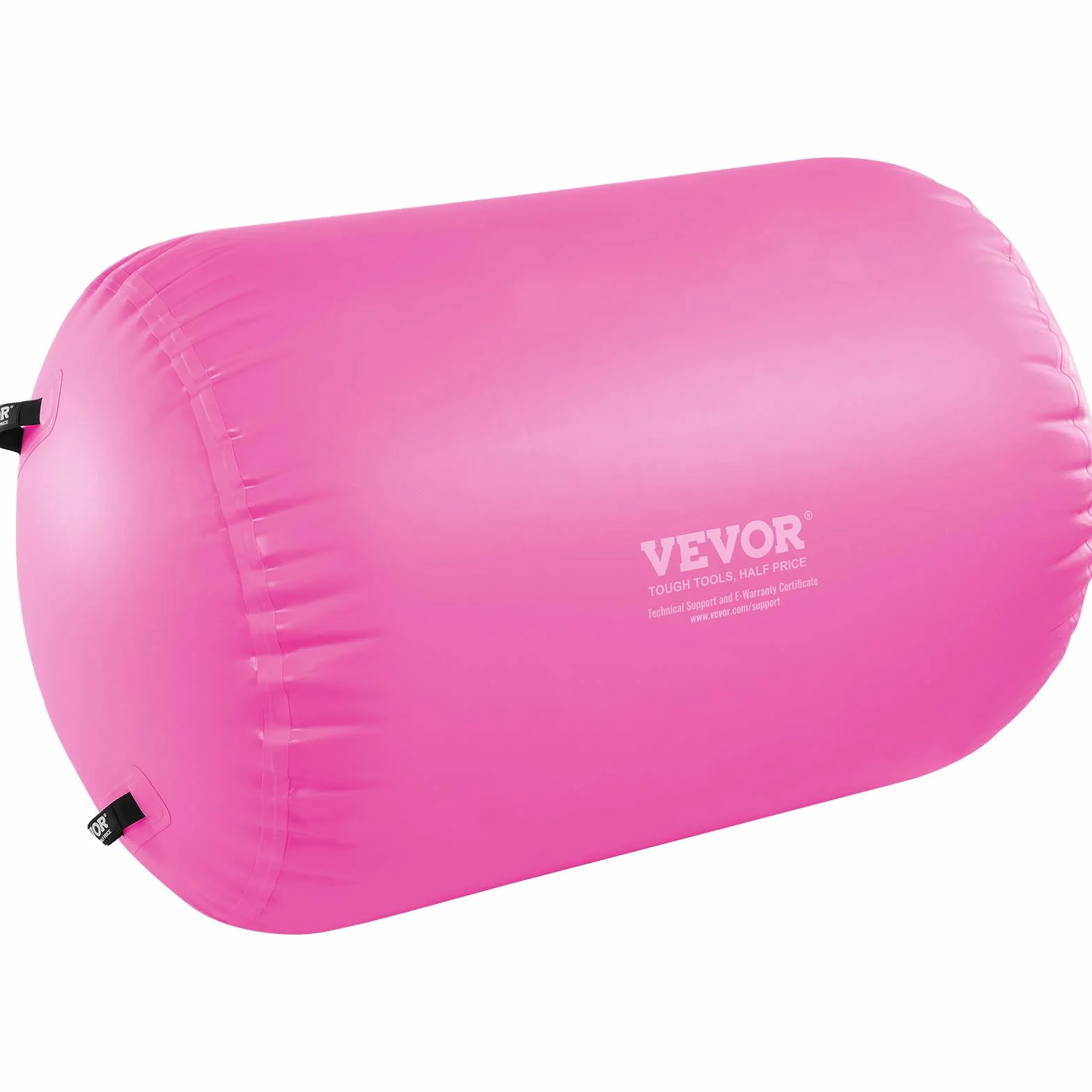 VEVOR Tappetino ad Aria Rullo ad Aria Gonfiabile Rotondo, Attrezzatura da Ginnastica con Canna d'Aria con Pompa Elettrica, Uso Domestico/Palestra/Yoga/Cheerleader/Spiaggia/Parco/Acqua, Rosa