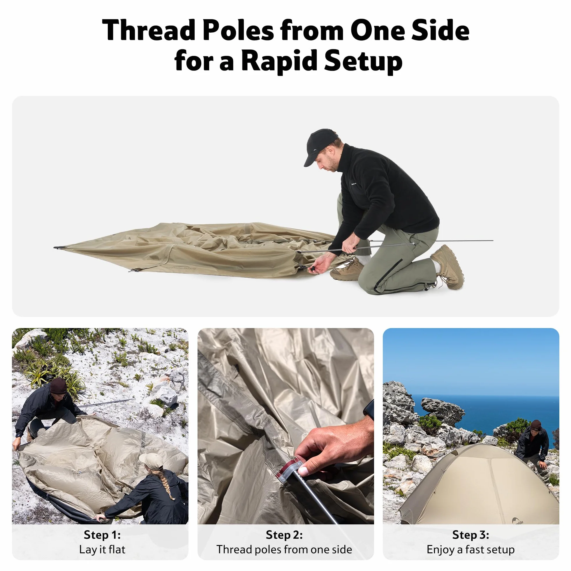 Naturehike Giling Pro/UL Tenda a Cupola 1-2 Persone 4 Stagioni Ultraleggera Impermeabile per Backpacking