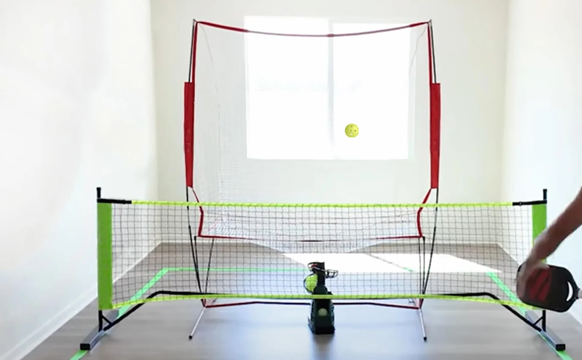Set da Allenamento Tennis con Rete di Cattura 12 lb per Principianti, Bambini, Allenatori, AC/Batteria e Cavo USB