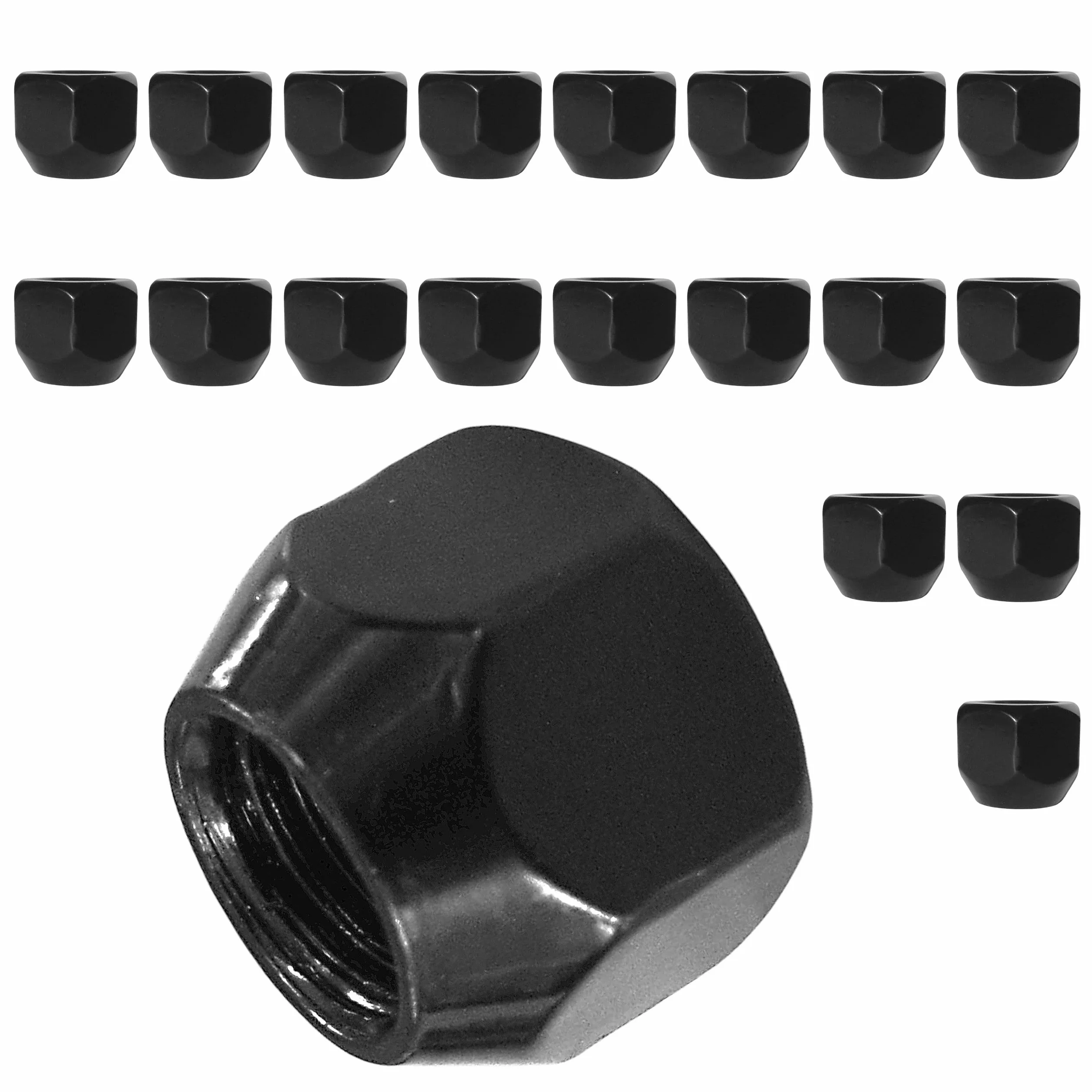 20 dadi per cerchioni in acciaio M12 x 1,5 SW19 colore nero compatibile con Ford, Mazda, Toyota