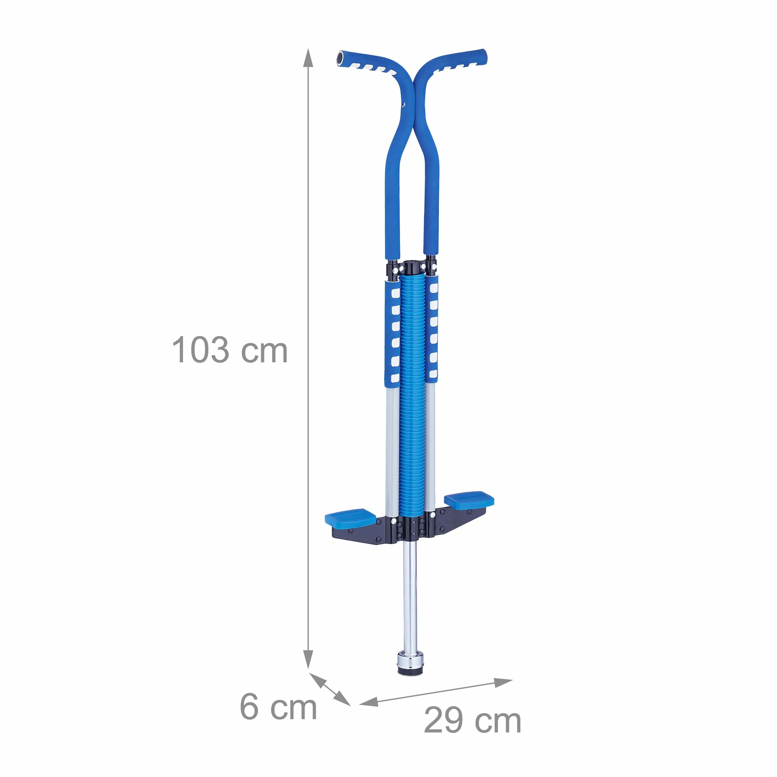 Relaxdays Salterello per Bambini, Pogo Stick, Acciaio Inox, 60 kg
