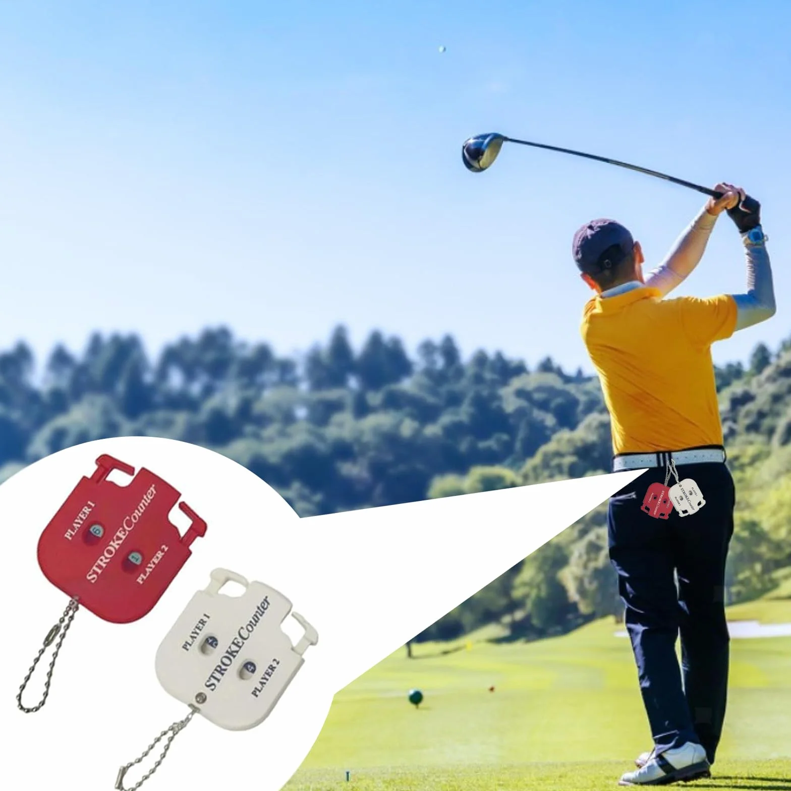 Segnapunti Golf 4 Pezzi Contatore Manuale Punteggio con Portachiavi