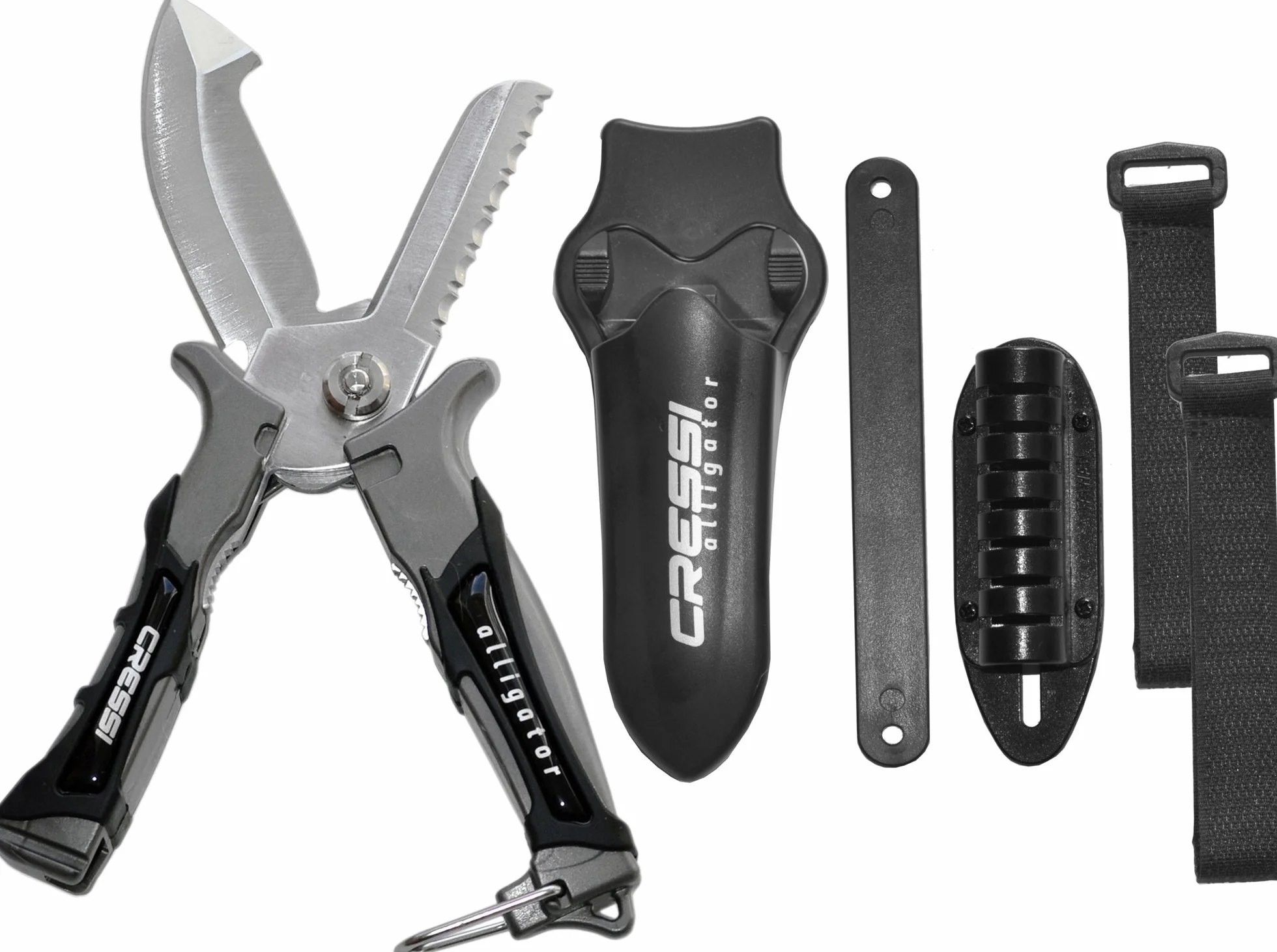 Cressi Alligator Coltello-Forbice Subacqueo Nero