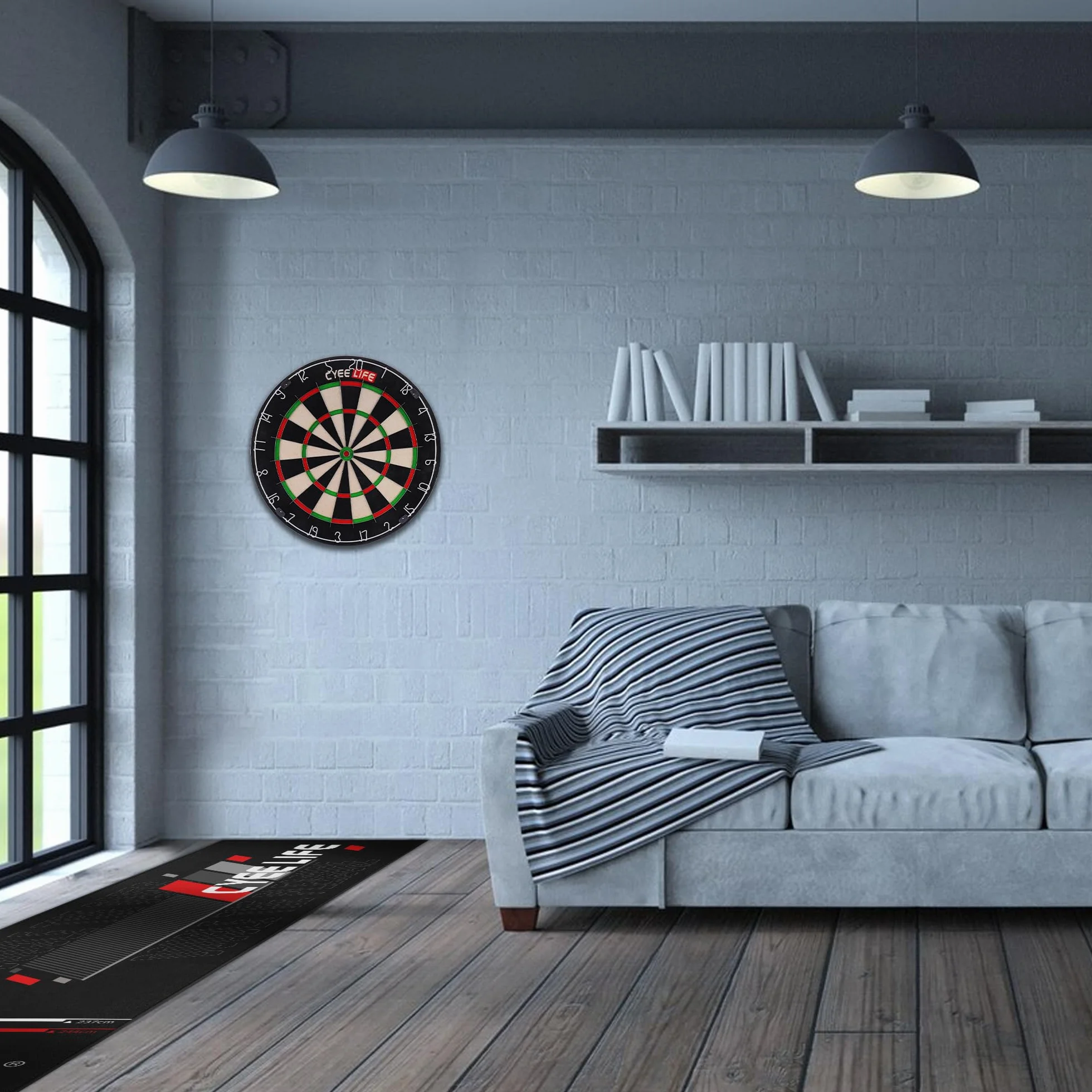 Tappetino per freccette CyeeLife 297 x 66 cm antiscivolo nero
