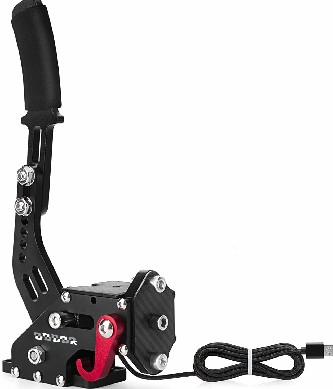 64 Bit Freno a Mano USB PC, Aggiornamento SIM Racing Games Freno a Mano per Lo GITECH G25 G27 G29 T500 T300 Thrust Master FANATECOSW Dirt Rally,Cavo di Nylon 2M/Molla Rinforzata/Nero Senza Morsetto