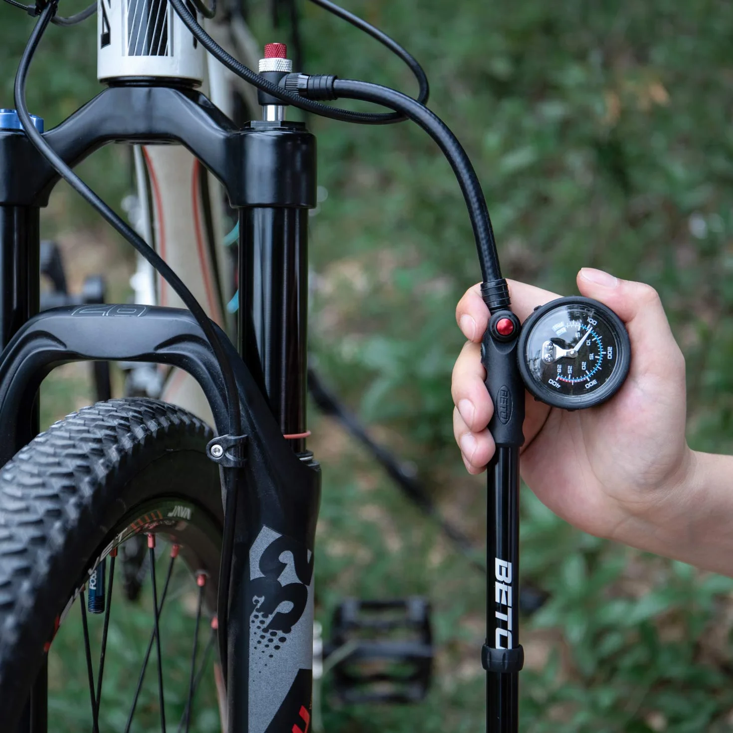 BETO Pompa ammortizzatori alta pressione 400 PSI MTB forcella sospensione posteriore Schrader